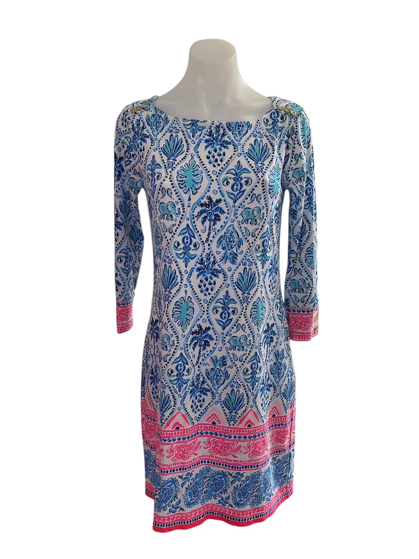 Lilly Pulitzer UPF 50+ Sophie Dress - Resort White Isle Of Tile Engineered Dress - Size S