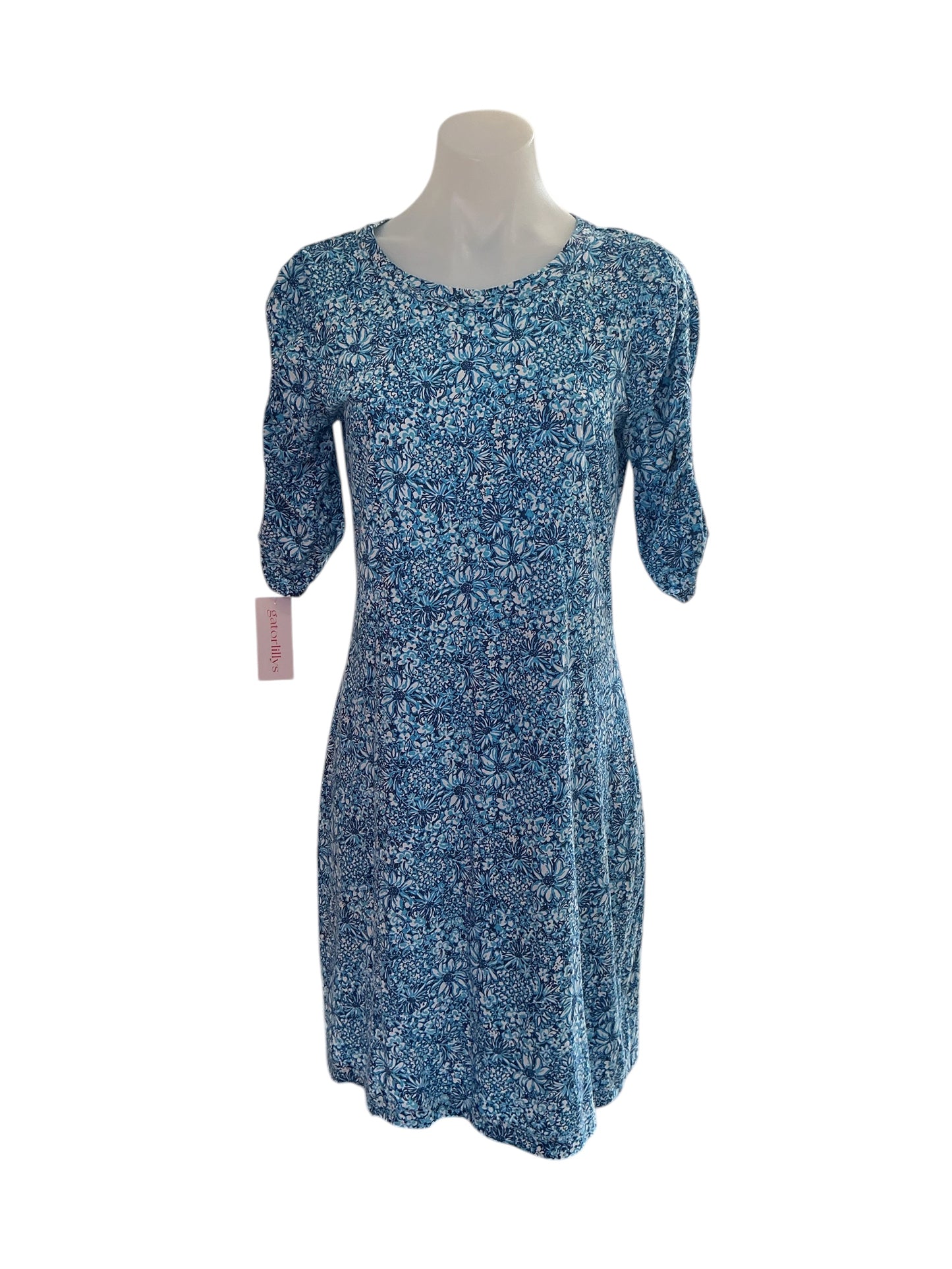 Lilly Pulitzer Belden T-Shirt Dress - Cumulus Blue Blooming Together - Size S
