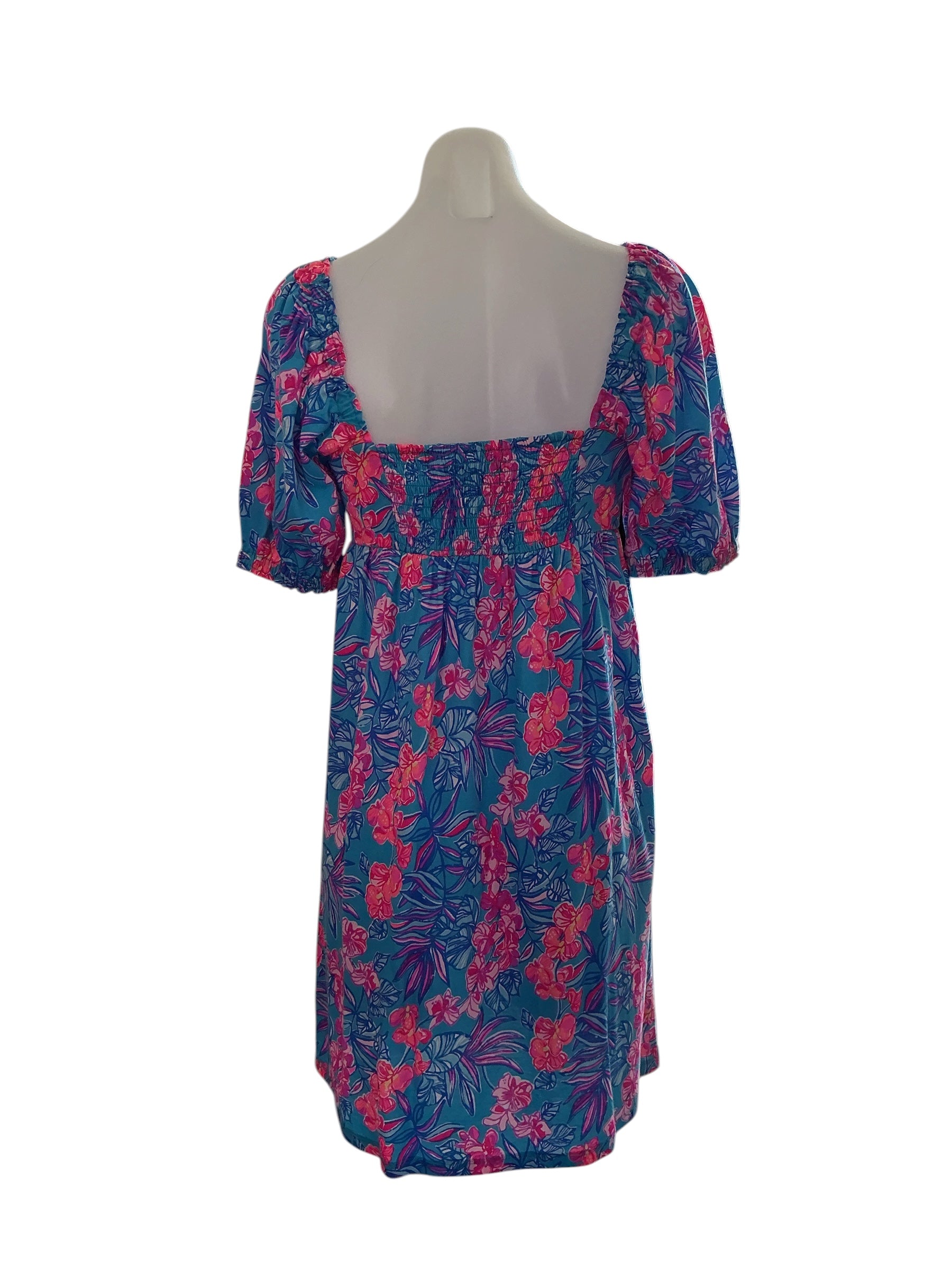Lilly Pulitzer Delaney Short Sleeve Dress - Cumulus Blue Orchid Oasis - Size 2