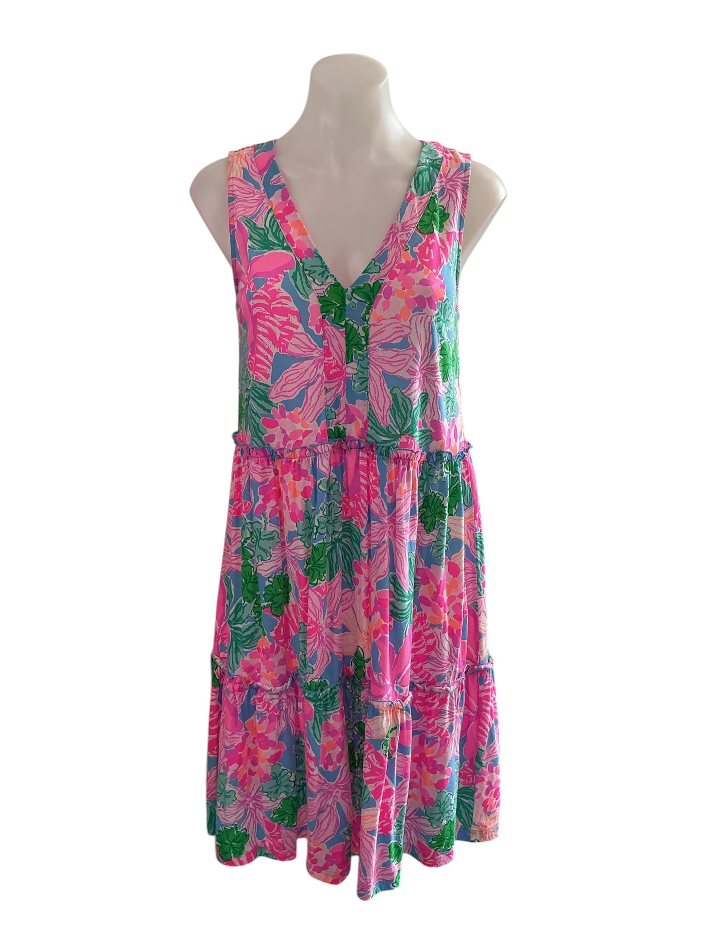 Lilly Pulitzer Lorina V-Neck Dress - Multi Tigers Lair - Size S