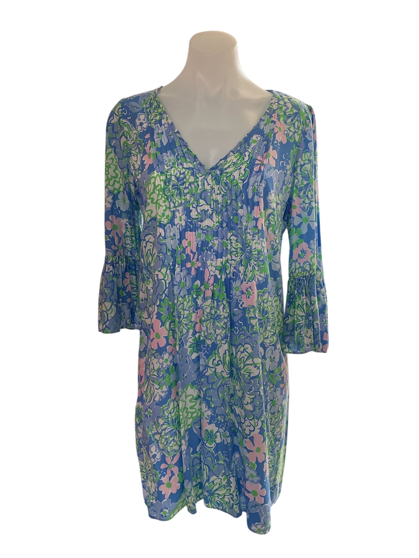 Lilly Pulitzer Danika Tunic Dress - Sunwashed Blue Plumes In Bloom - Size 4