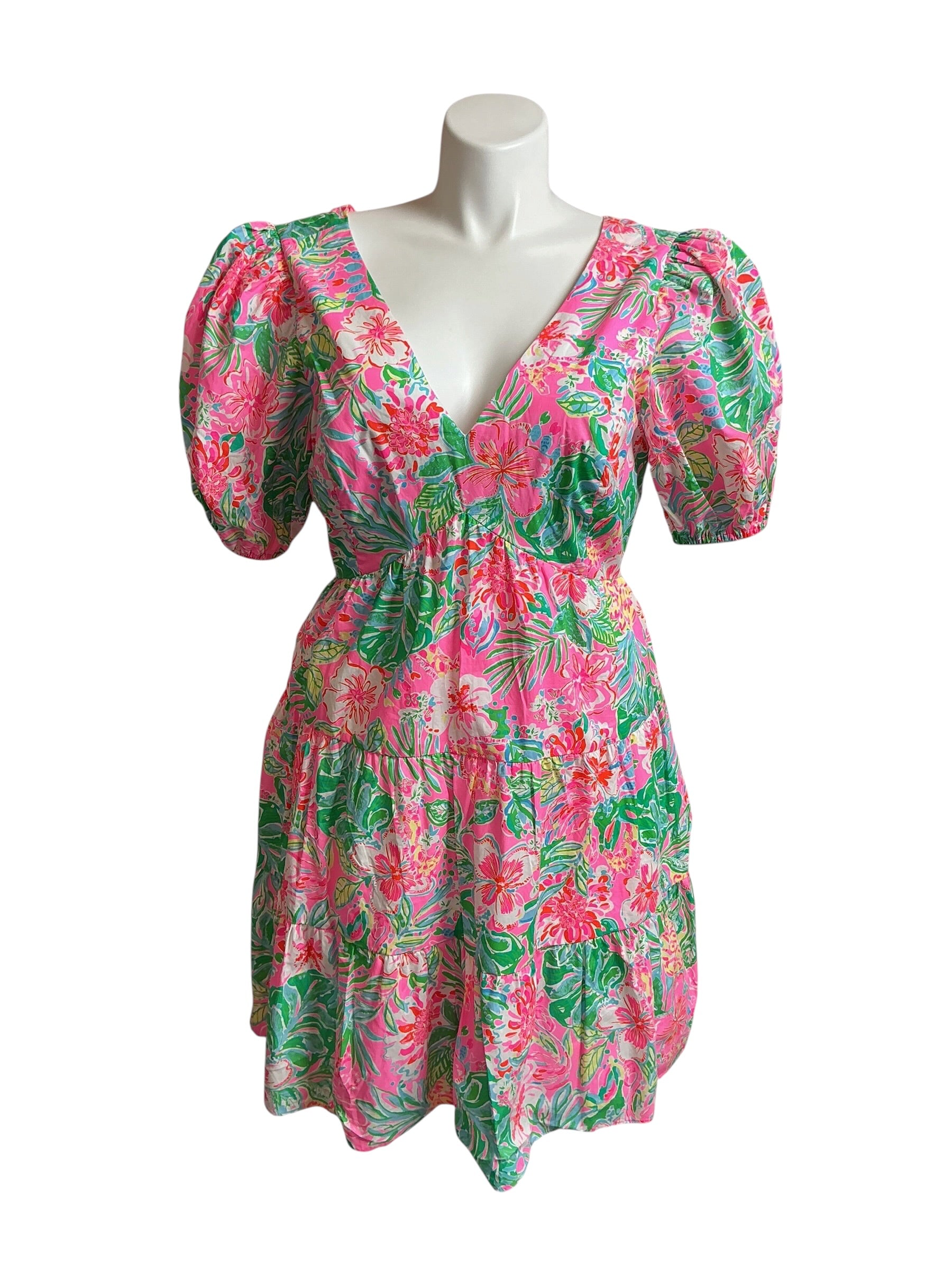 Lilly Pulitzer NWT Nalani Short Sleeve Cotton Dress Muti Journey To The Jungle - Size 16