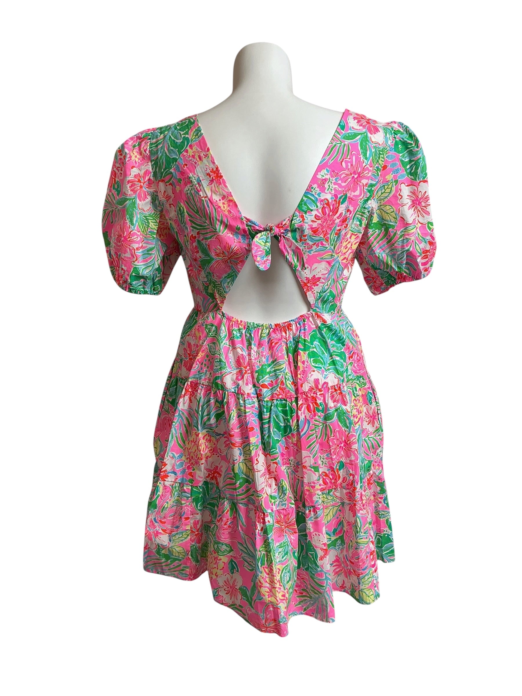 Lilly Pulitzer NWT Nalani Short Sleeve Cotton Dress Muti Journey To The Jungle - Size 16