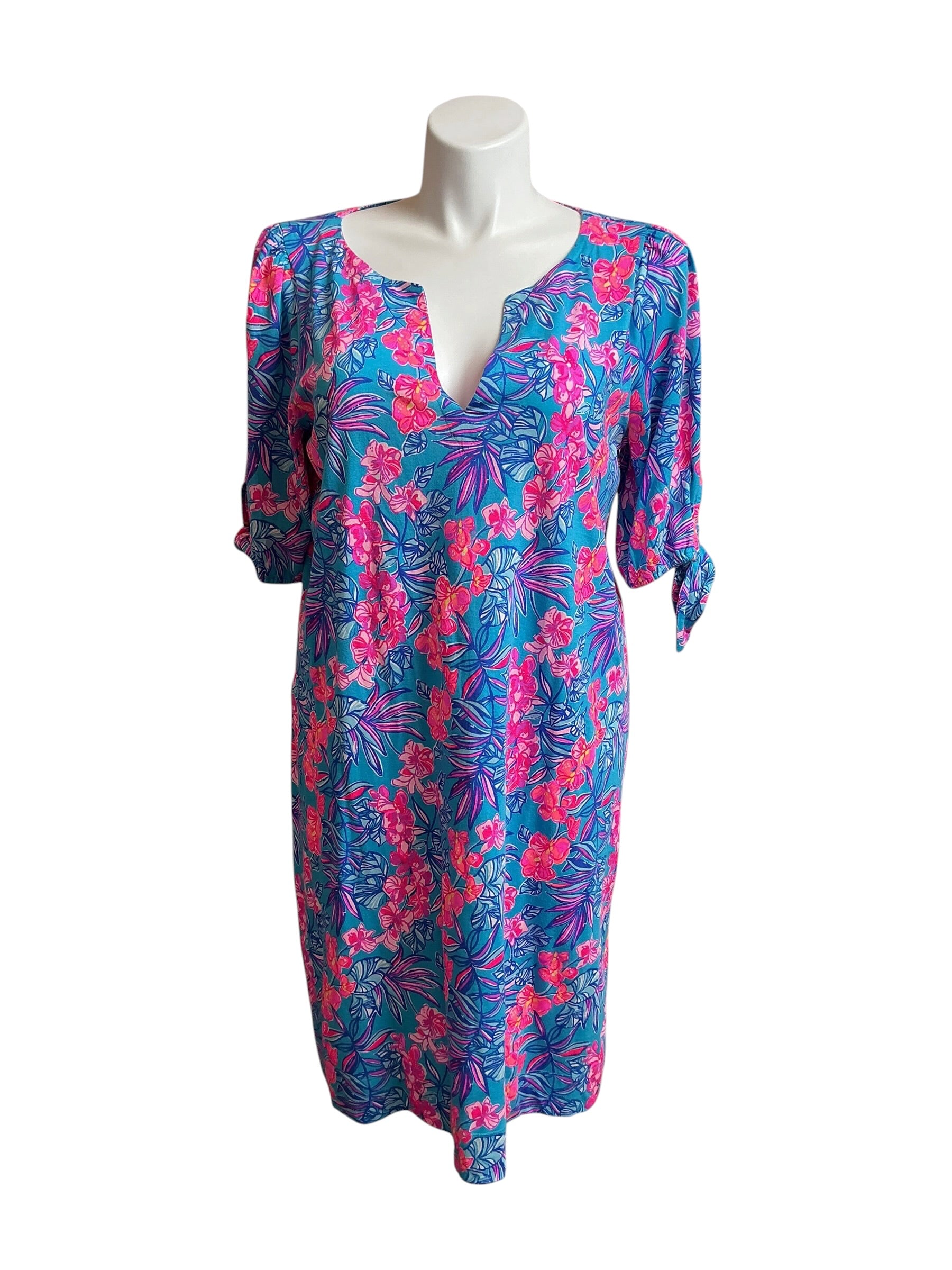 Lilly Pulitzer NWT Easley Short Sleeve Dress Cumulus Blue Orchid Oasis - Size XXL