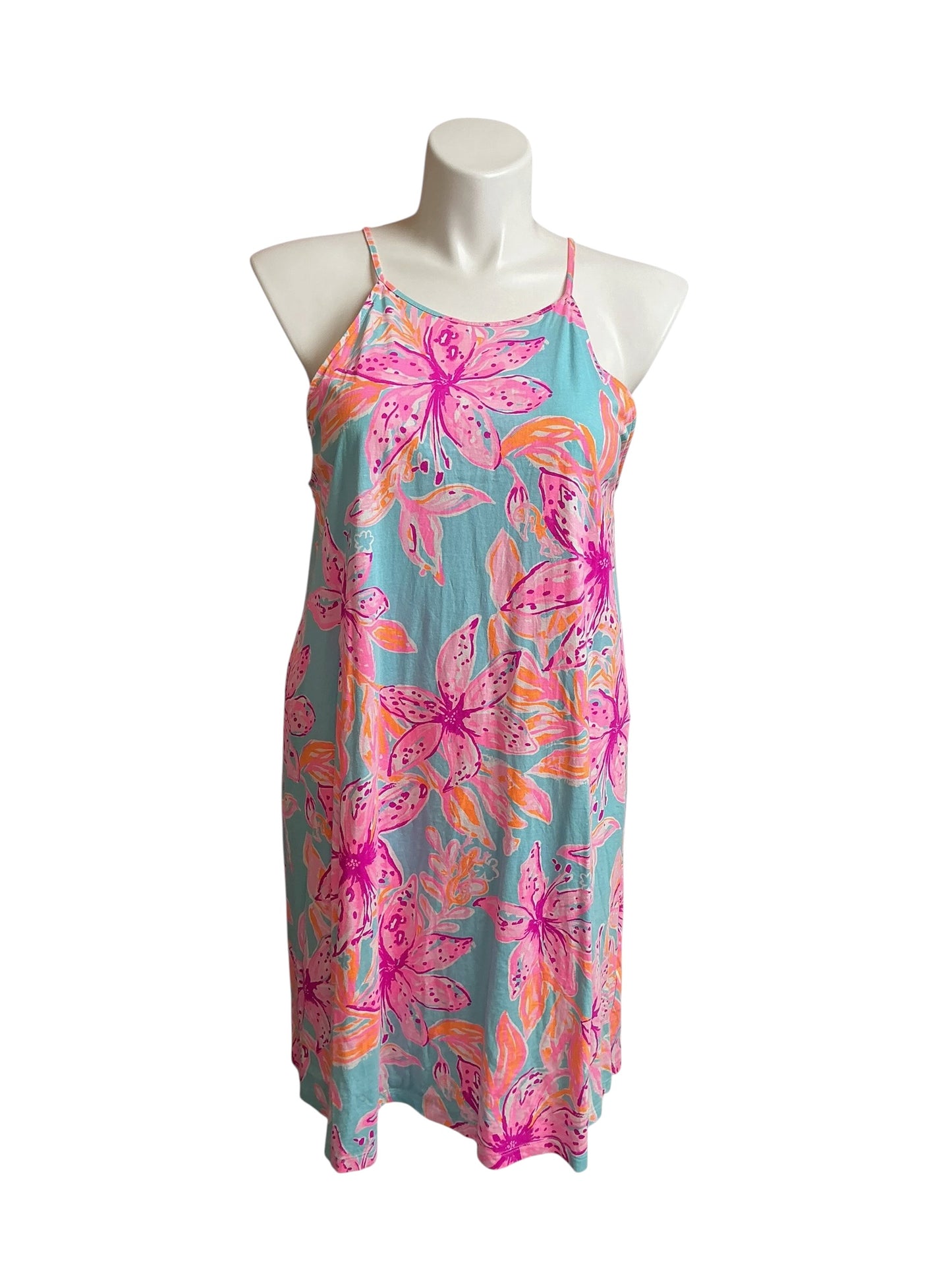 Lilly Pulitzer Margot Swing Dress Surf Blue Bonita Blooms - Size XL