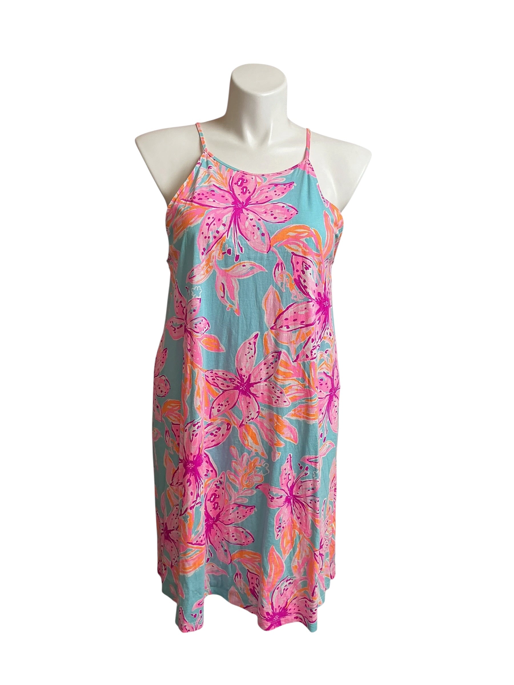 Lilly Pulitzer Margot Swing Dress Surf Blue Bonita Blooms - Size XL