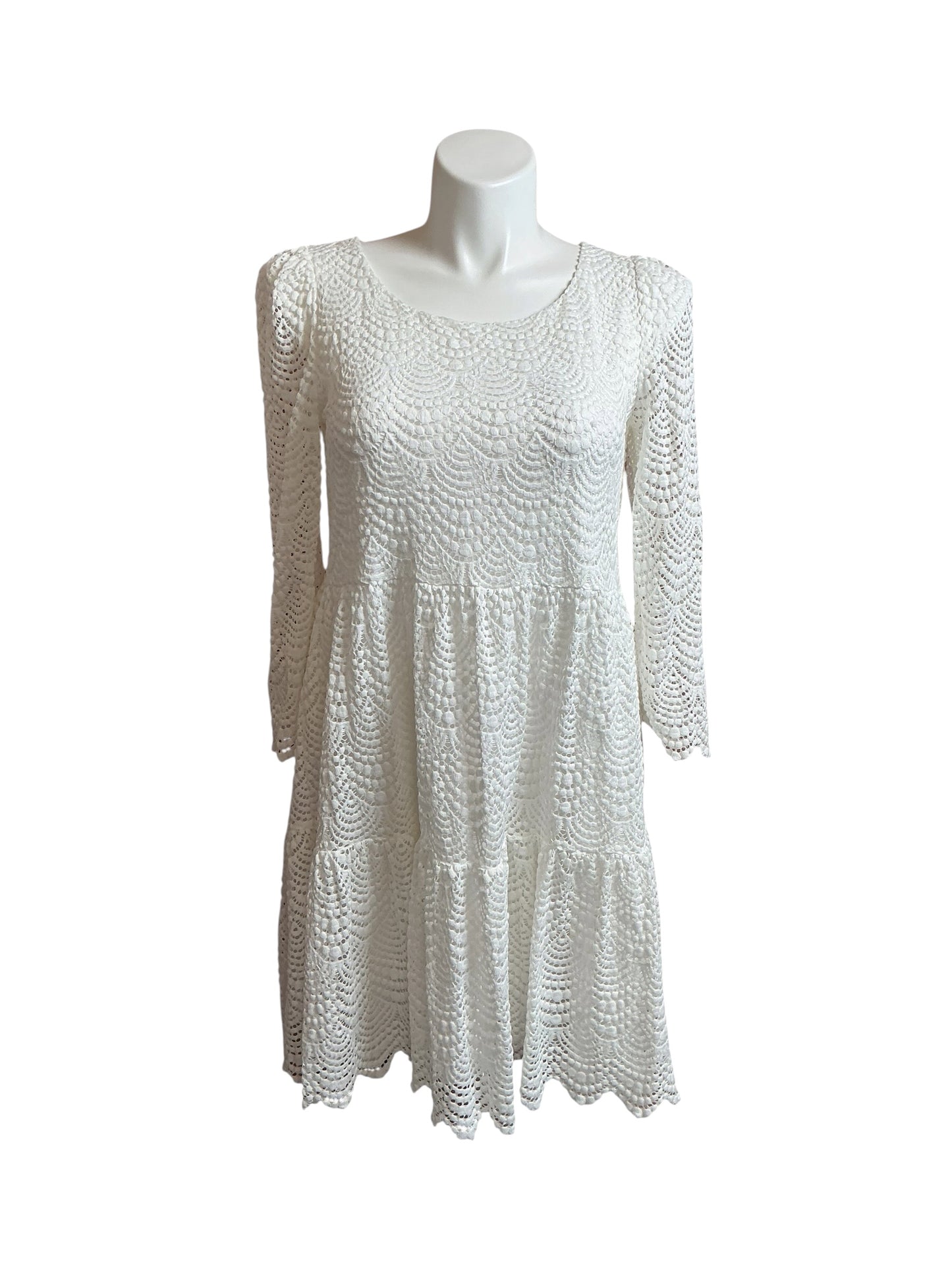 Lilly Pulitzer Dress Resort White Scalloped Shell Lace - Size L