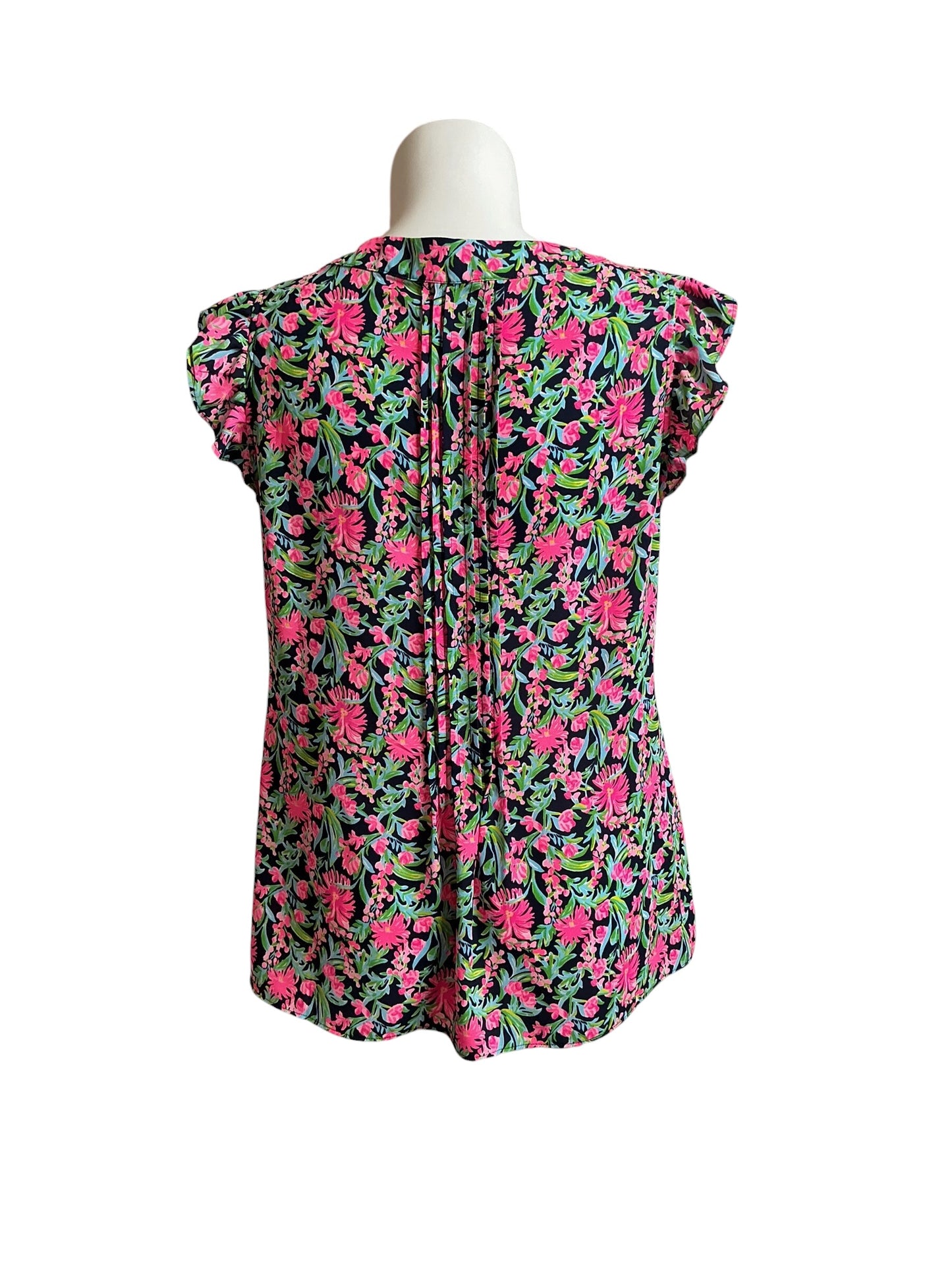 Lilly Pulitzer Joan Top Low Tide Navy Garden Variety - Size XL