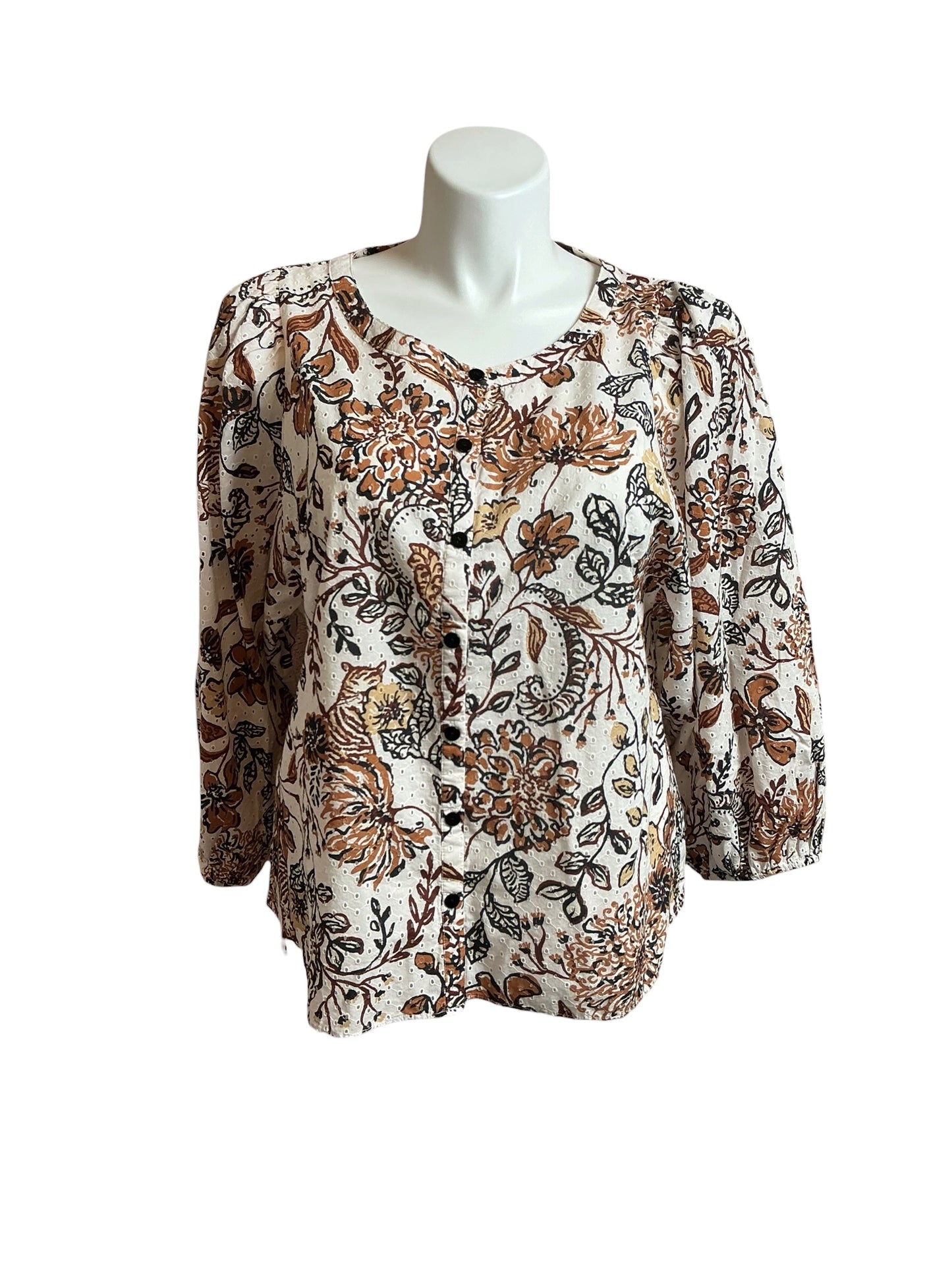 Lilly Pulitzer NWT Haida Eyelet Top Coconut Take Meowt - Size XL