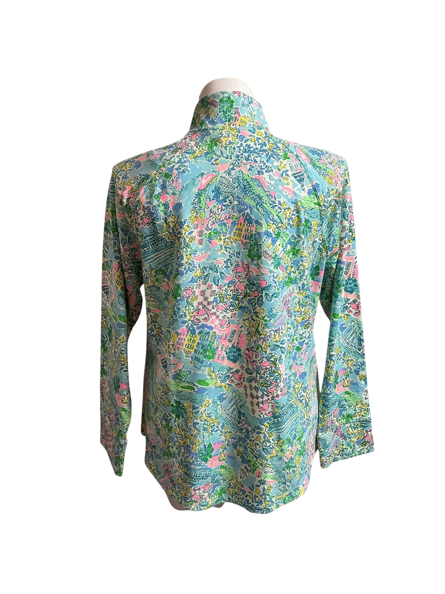 Lilly Pulitzer NWT UPF 50+ Skipper Popover Surf Blue Lilly Loves South Carolina - Size XXL