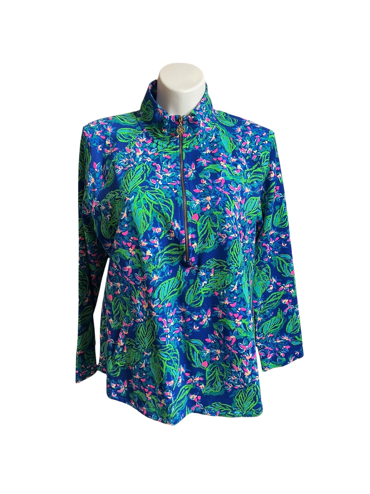 Lilly Pulitzer NWT UPF 50+ Skipper Popover Eclipse Blue Serenade In The Shade - Size XXL