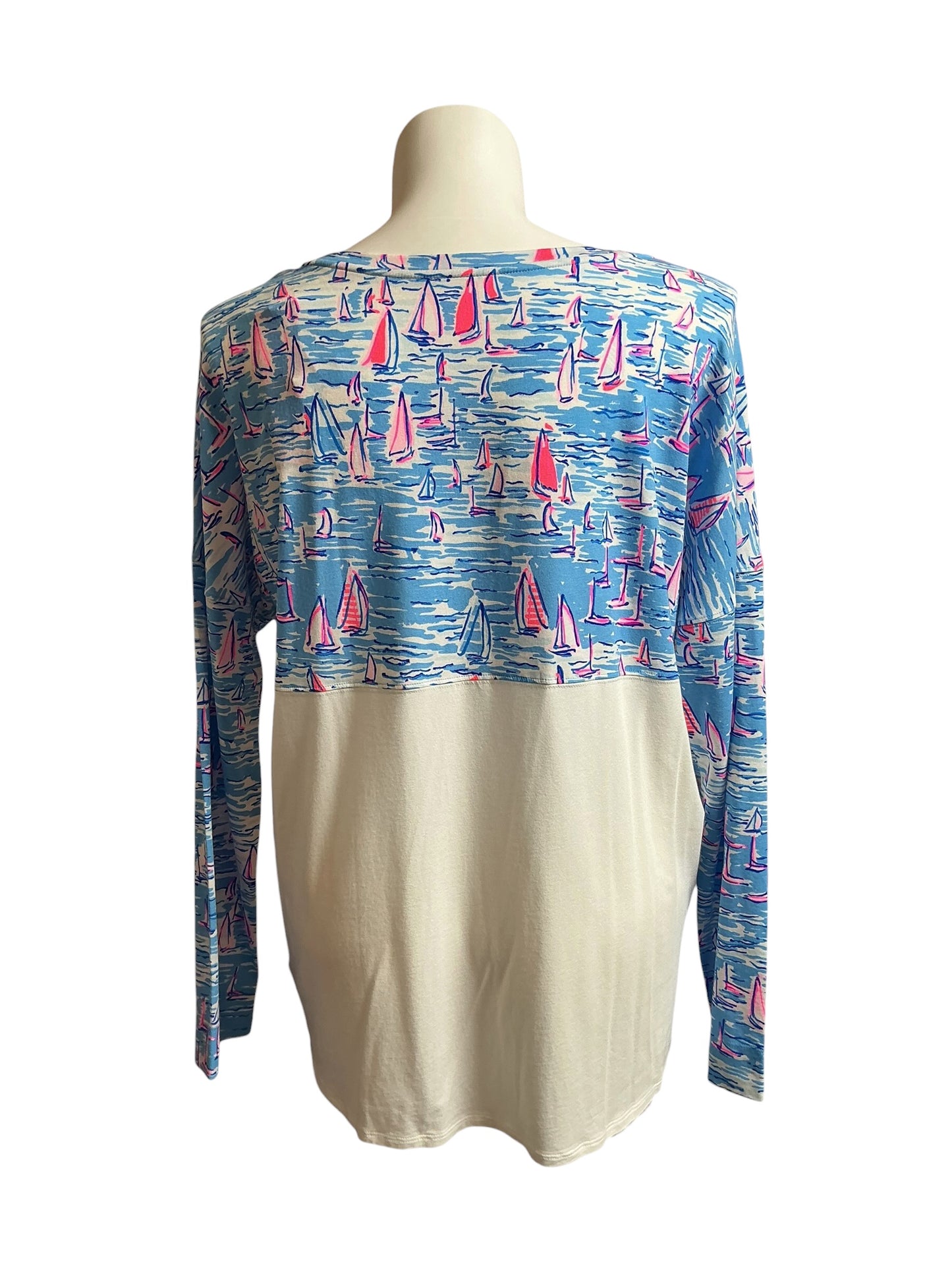 Lilly Pulitzer NWT Finn Top Zanzibar Blue Boatylicious - Size XXL