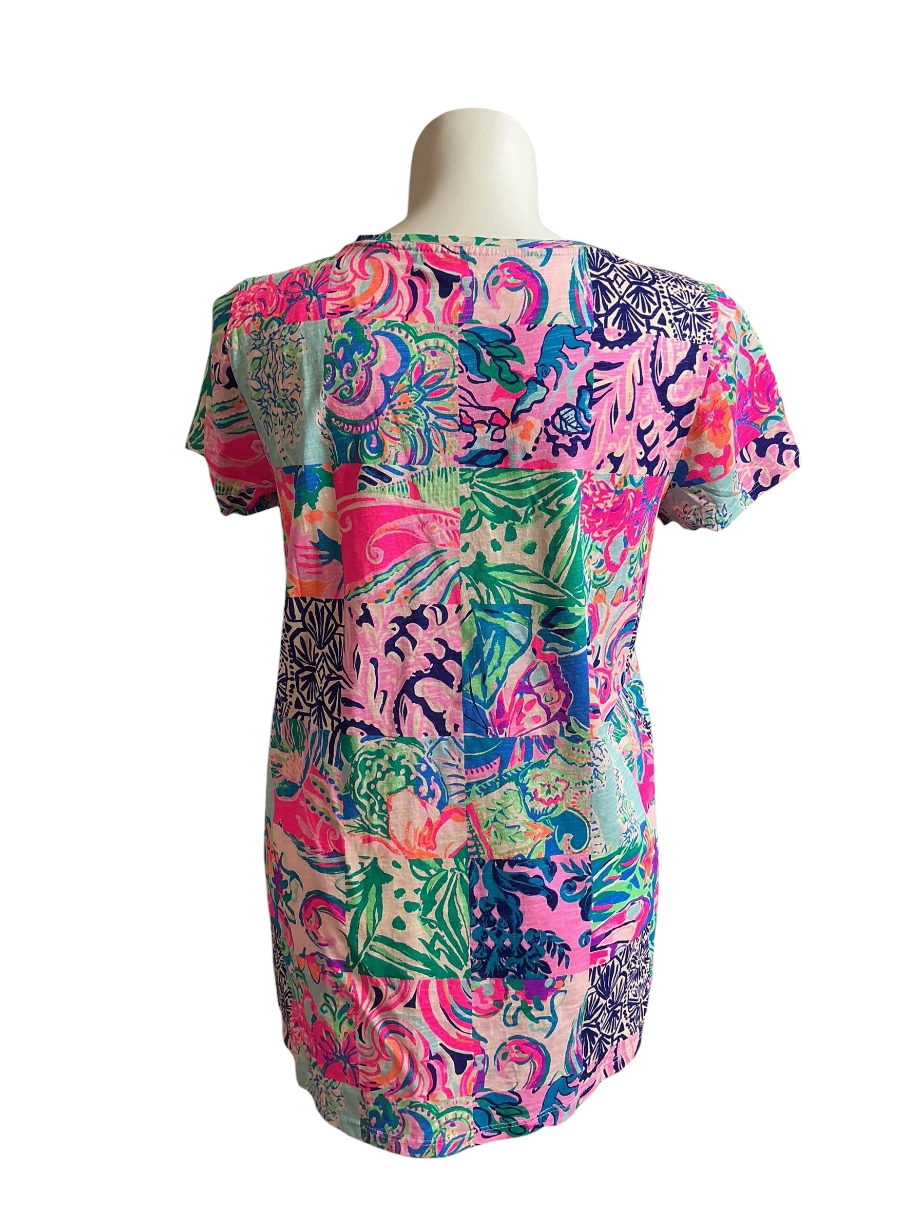 Lilly Pulitzer NWT Etta Scoop Neck Multi Patch To Match - Size XL