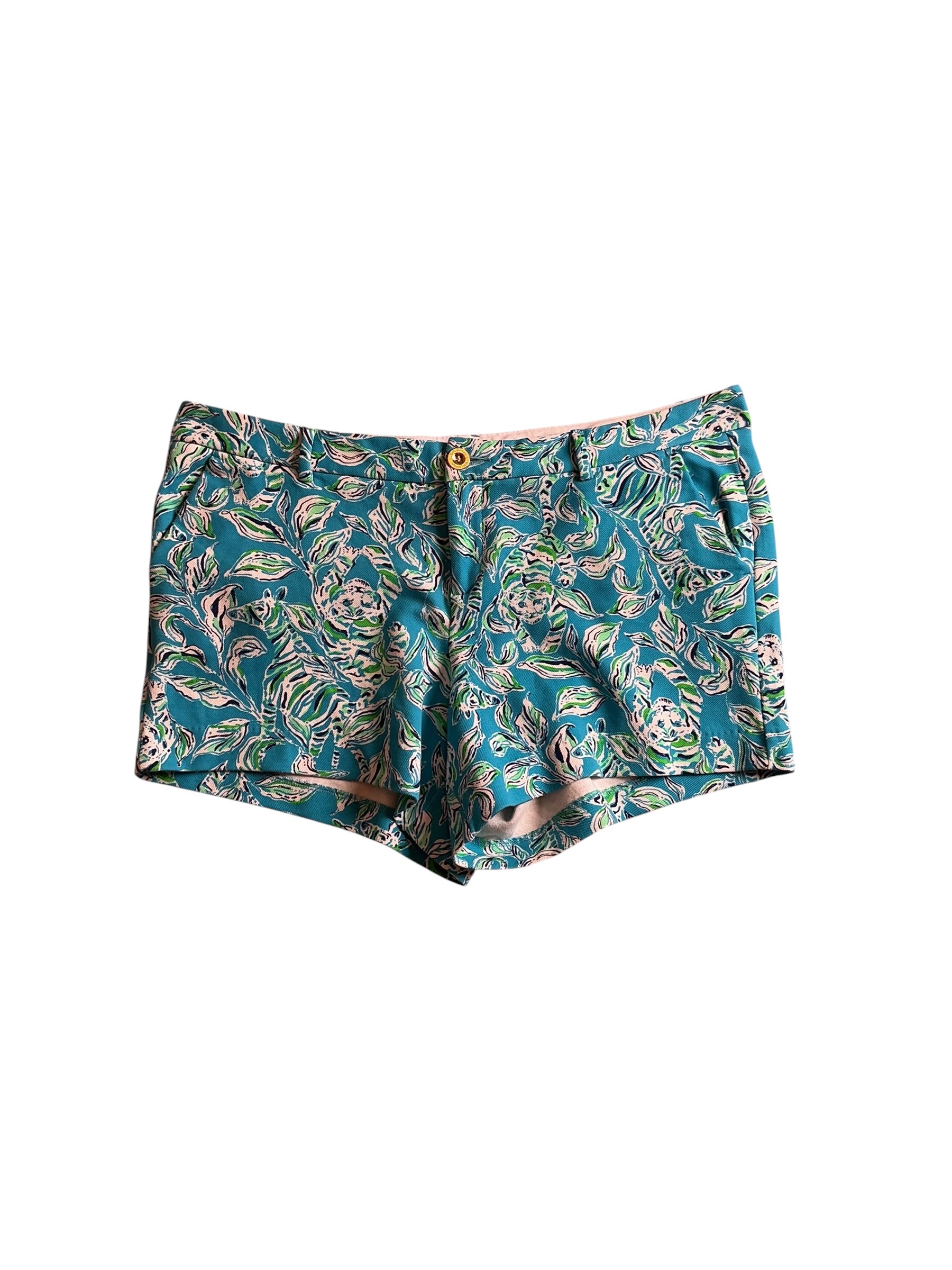 Lilly Pulitzer Callahan Knit Short Turquoise Oasis Outta Line - Size 16