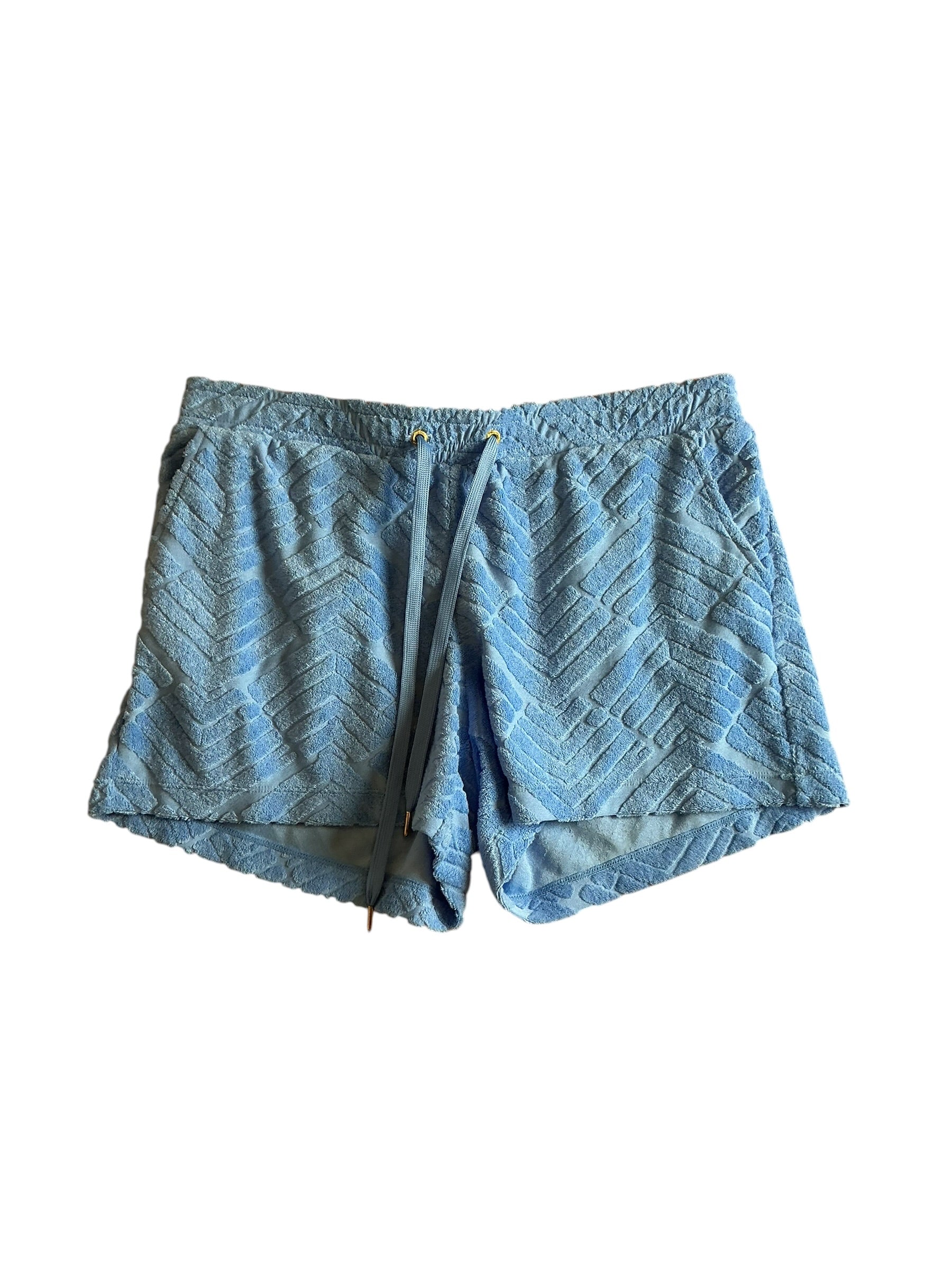 Lilly Pulitzer Terry Knit Shorts Zig Zag Boca Blue - Size M