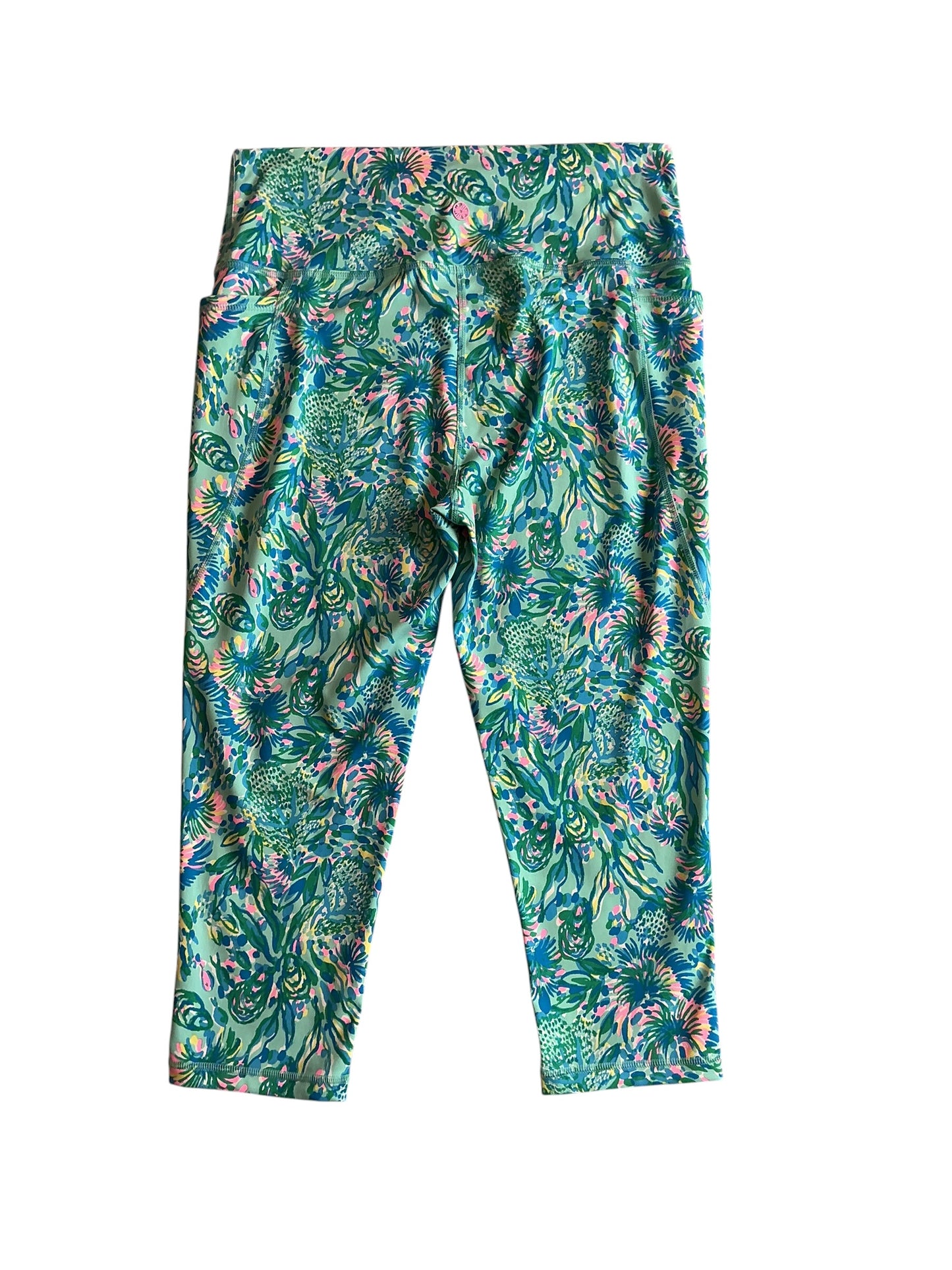 Lilly Pulitzer South Beach High Legging Rise Surf Blue Coral Of The Story - Size XL