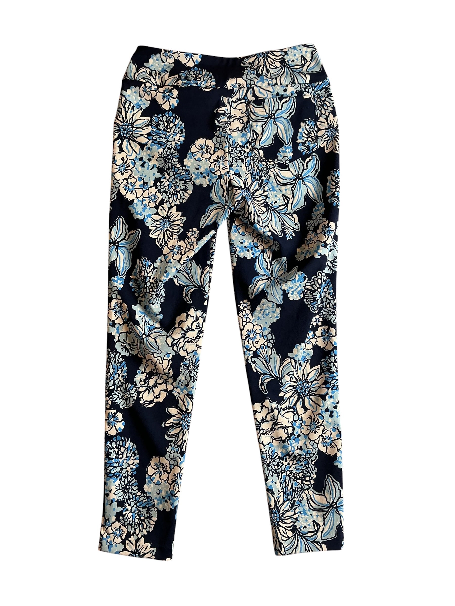 Lilly Pulitzer UPF 50+ Corso Pant Low Tide Navy Bouquet All Day - Size 4