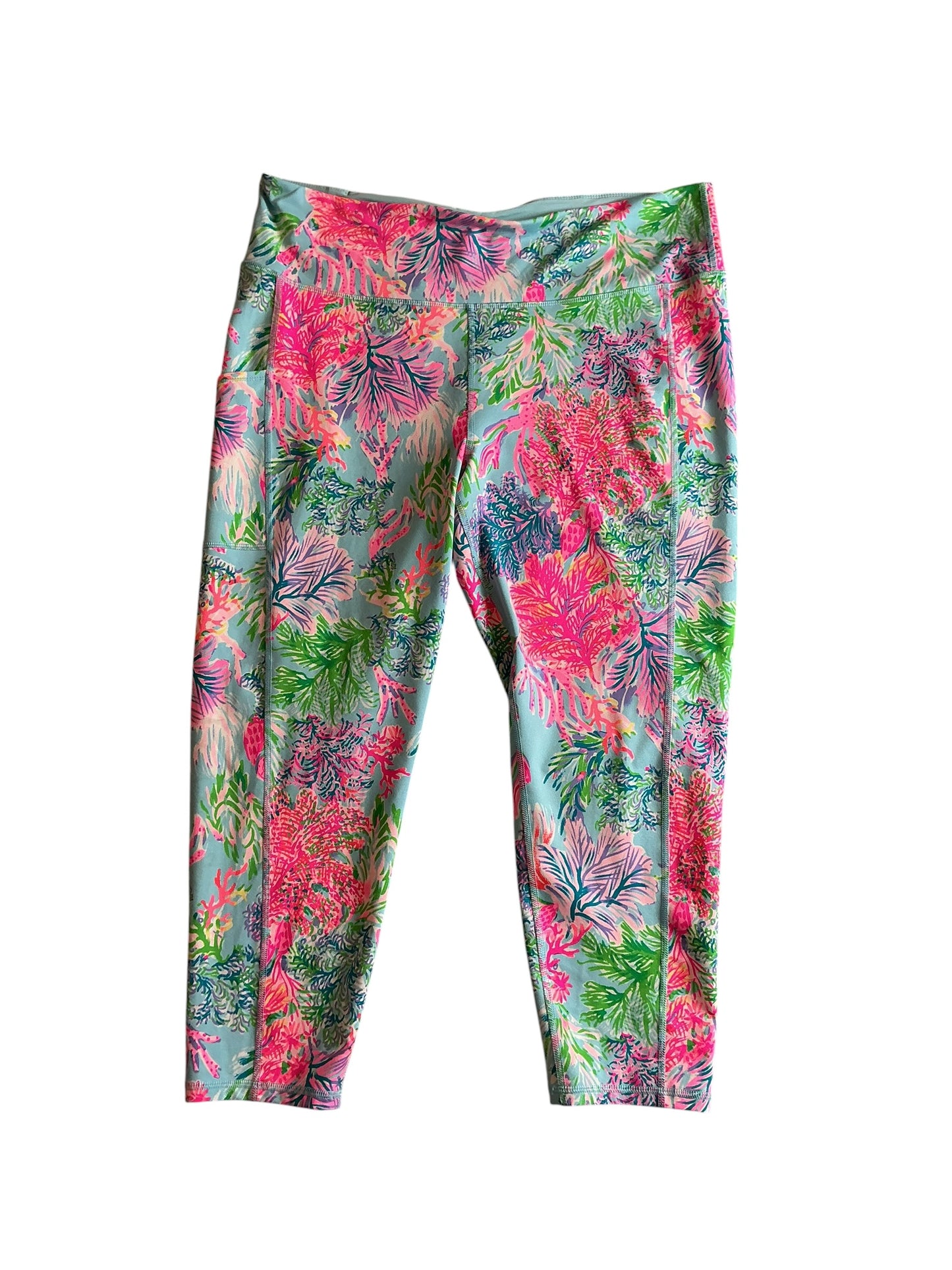 Lilly Pulitzer Luxletic Weekender Legging Celestial Blue Cay to my Heart - Size XXL