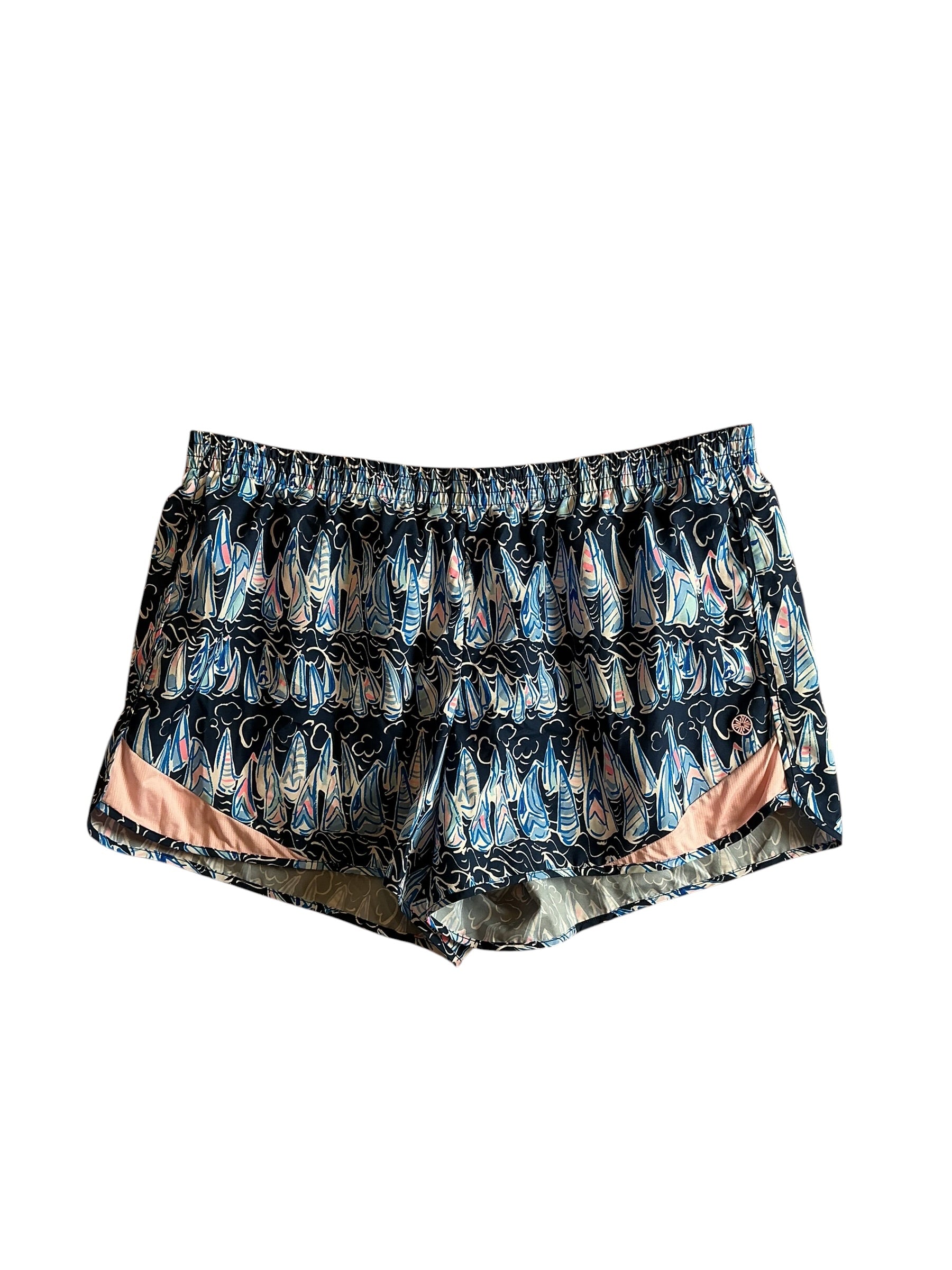 Lilly Pulitzer Luxletic Ocean Trail Shorts Low Tide Navy Sails and Stripes - Size XL