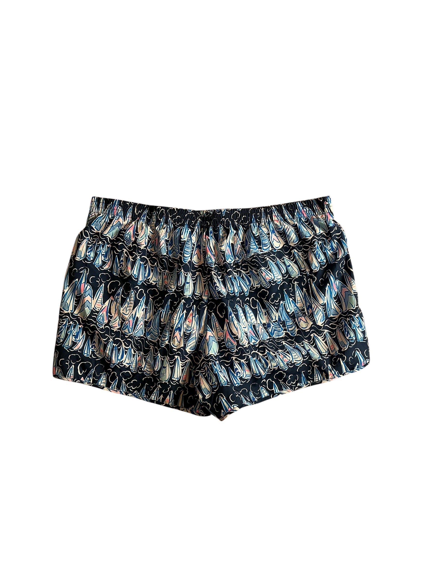 Lilly Pulitzer Luxletic Ocean Trail Shorts Low Tide Navy Sails and Stripes - Size XL