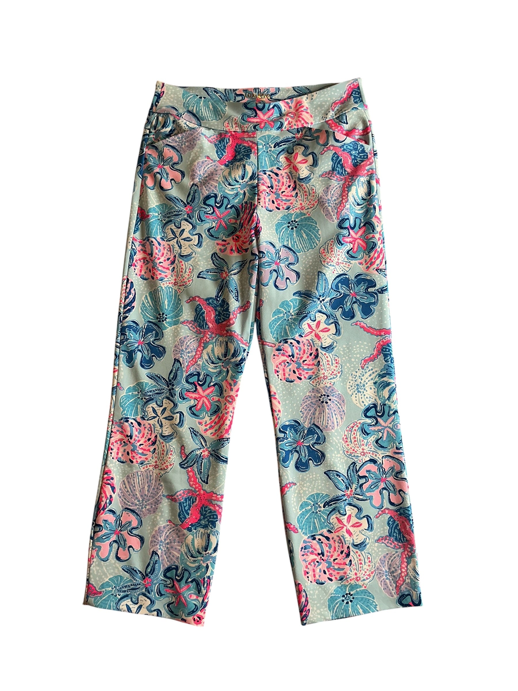 Lilly Pulitzer UPF 50+ Alston High Rise Pant Multi Bahamas Beachcomber Golf - Size 6