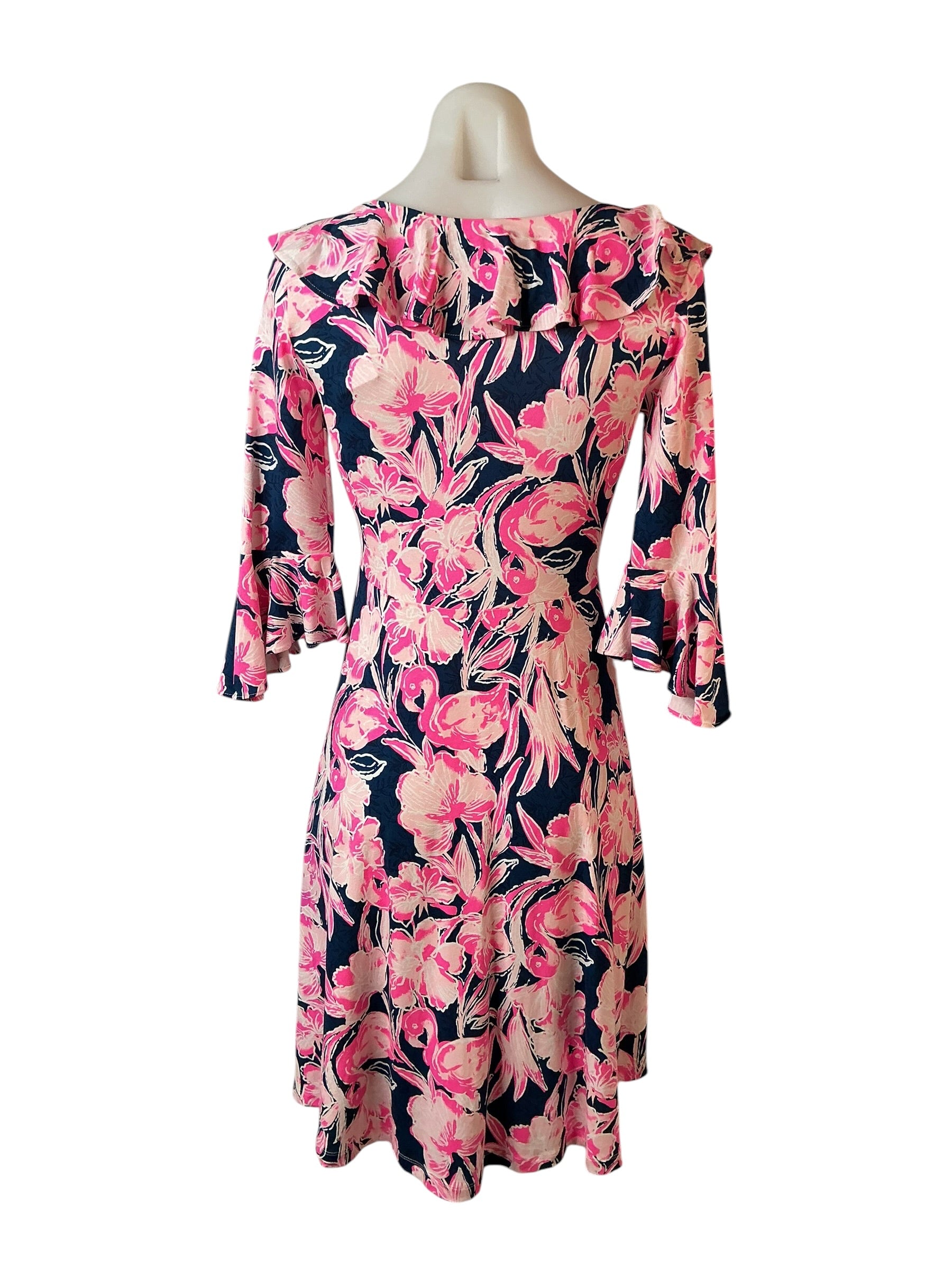 Lilly Pulitzer NWT Stirling Dress Inky Navy Flamingle - Size XS