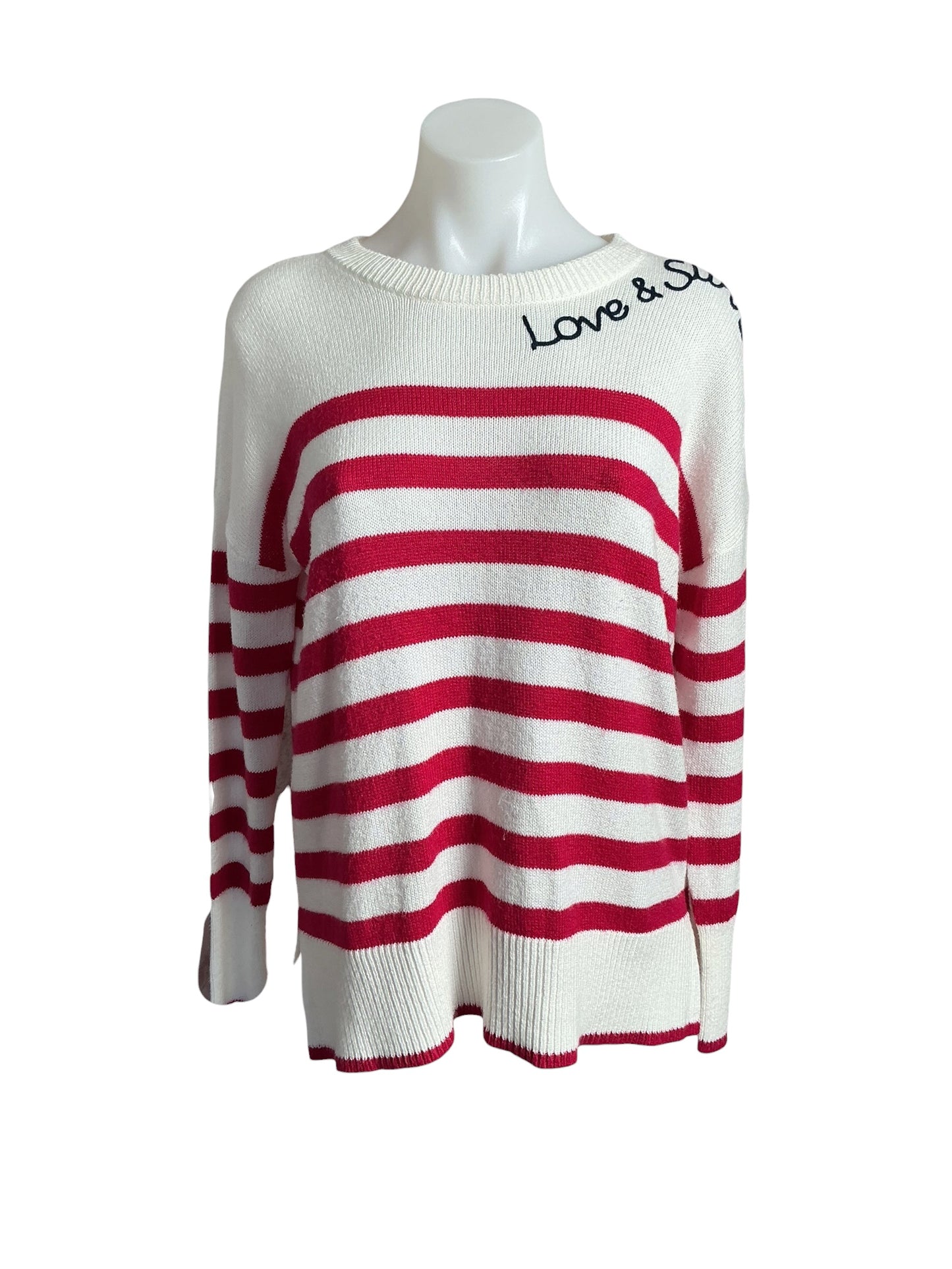 Lilly Pulitzer Quince Sweater Poinsetta Red Cruise Stripe - Size XS