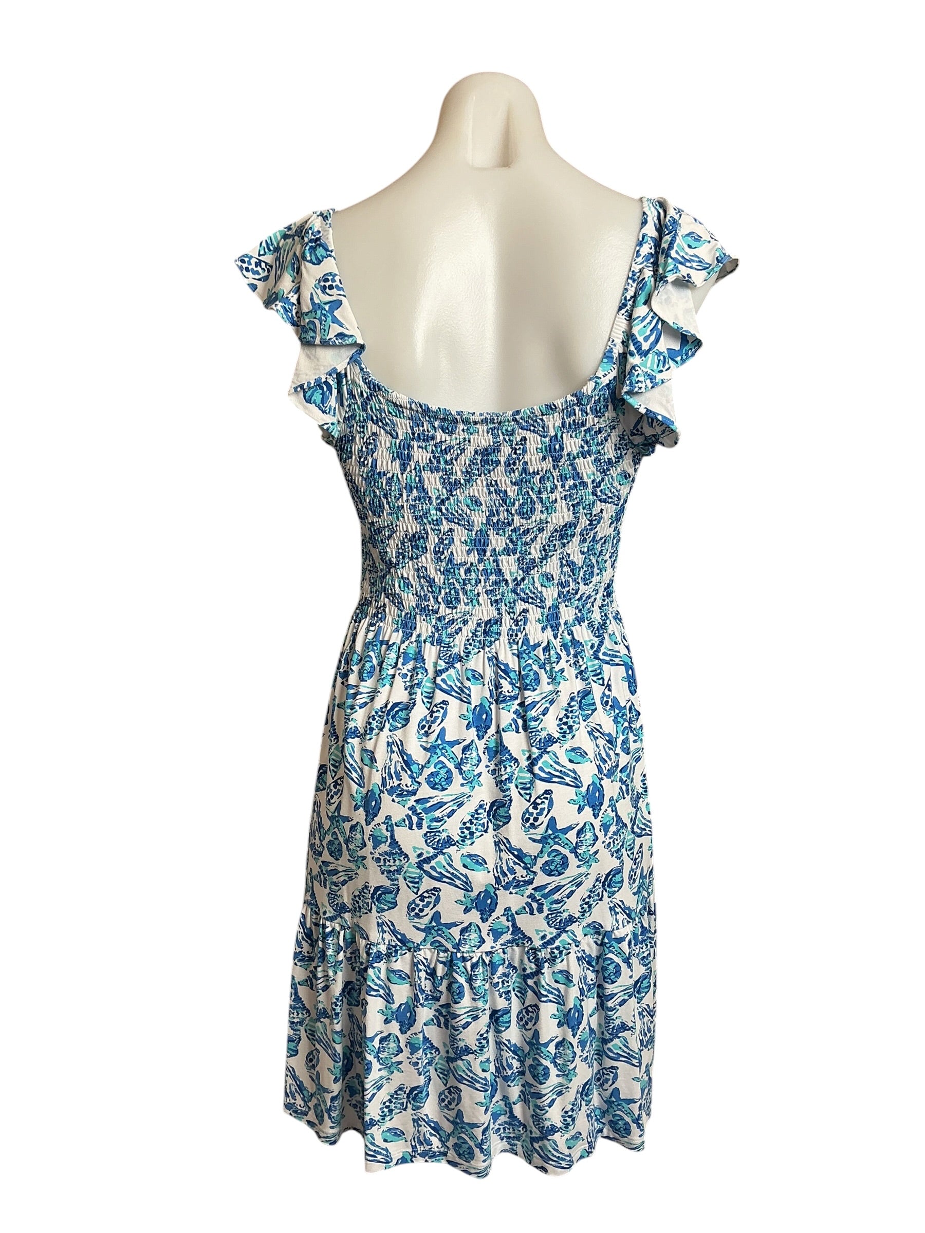 Lilly Pulitzer Jilly Smocked Dress Resort White Shell Collector - Size M