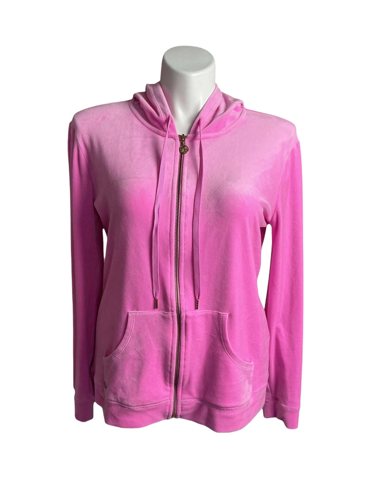 Lilly Pulitzer Velour Zip-Up Hoodie - Size XL