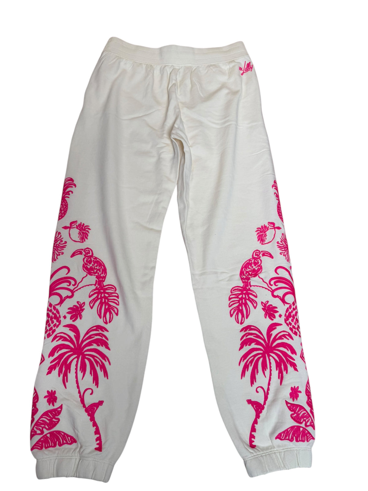 Lilly Pulitzer NWT Silvie Jogger Coconut Safari Social Embroidery - Size S