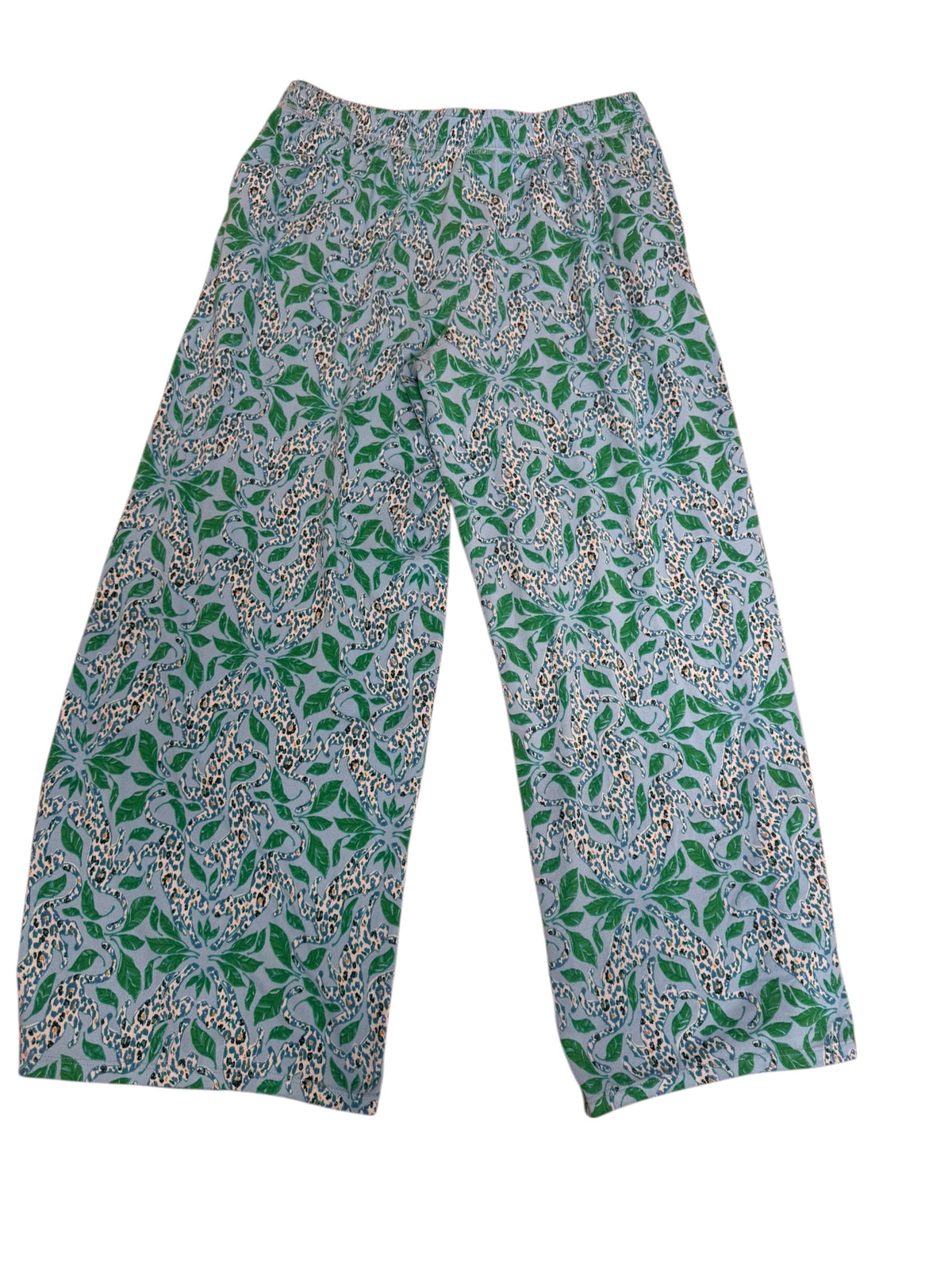 Lilly Pulitzer PJ Knit Crop Pant in Bon Bon Blue Leapin Leopards - Size M