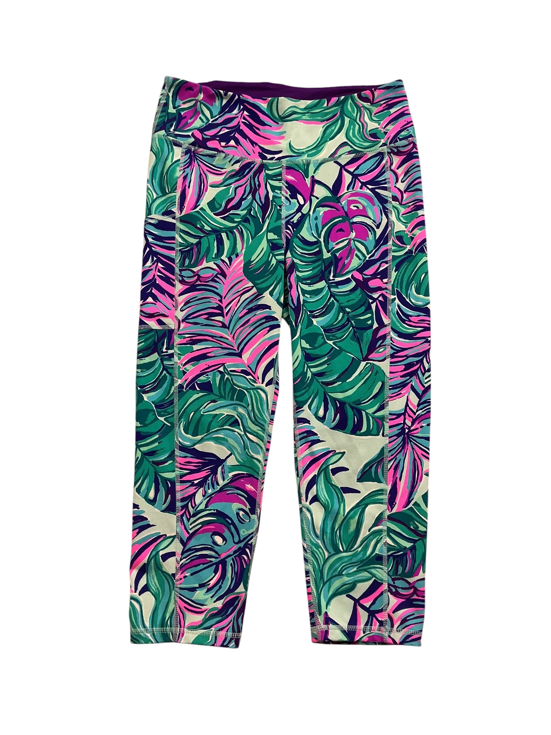 Lilly Pulitzer Weekender High Rise Seasalt Blue Don’t Wanna Leaf - Size L