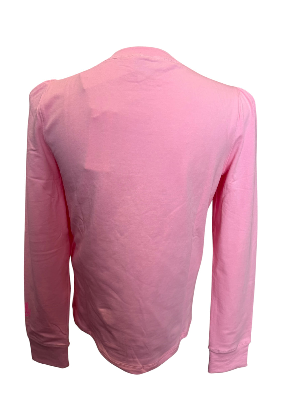 Lilly Pulitzer NWT Elmaria Puff Sleeve Sweatshirt Conch Shell Pink Throwback Disney - Size M