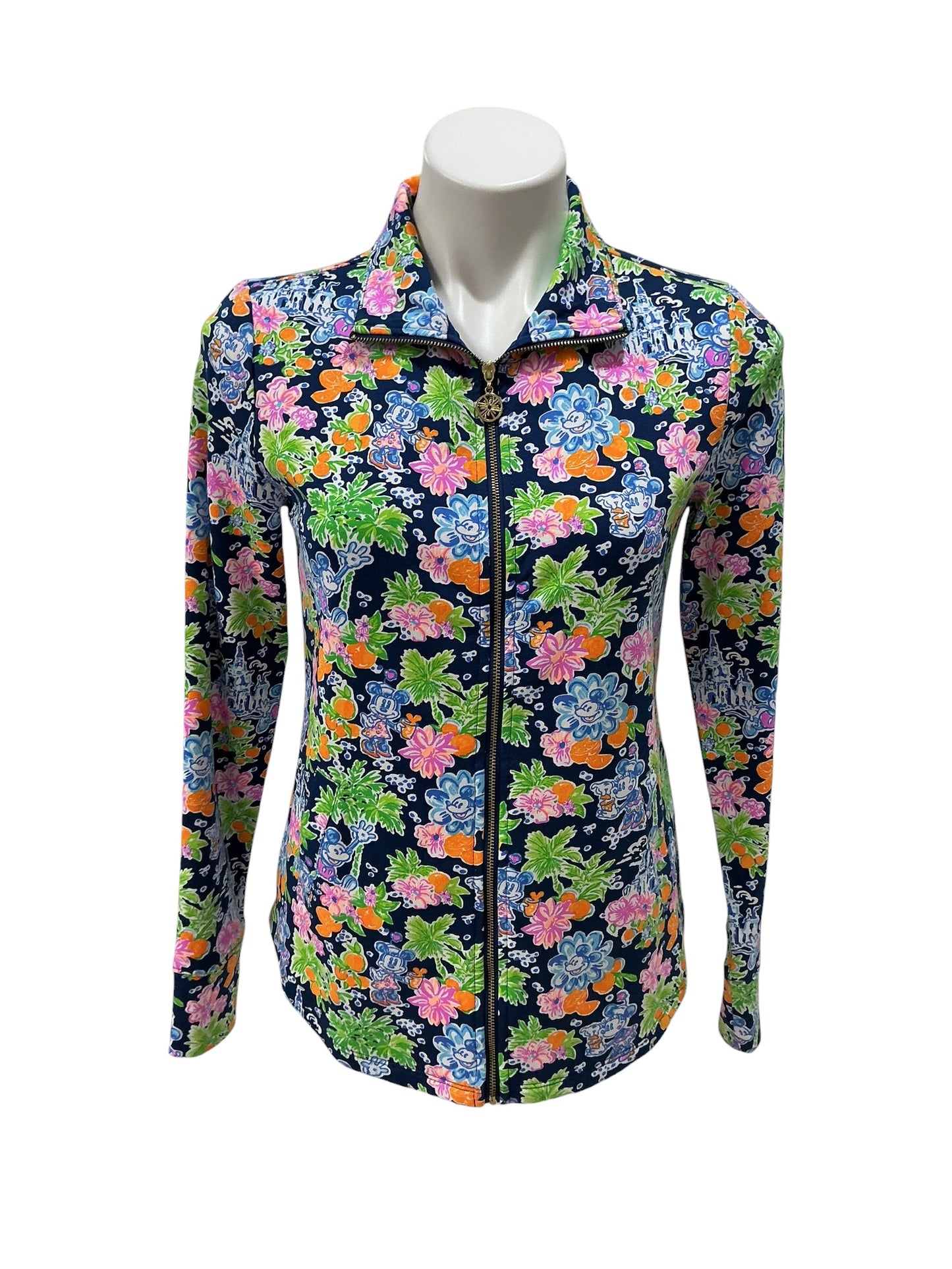 Lilly Pulitzer Leona Zip-Up Jacket Aegan Navy Lilly Loves Disney - Size XS