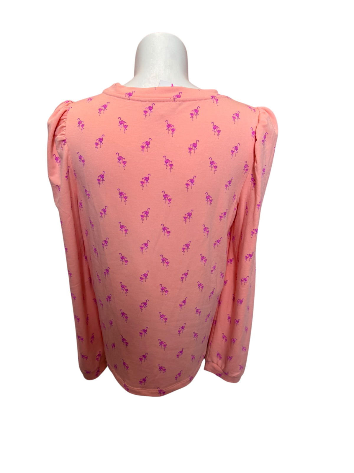 Lilly Pulitzer Jansen Long Sleeve Sweatshirt Peach Hyacinth Me & My Minnie - Size XL