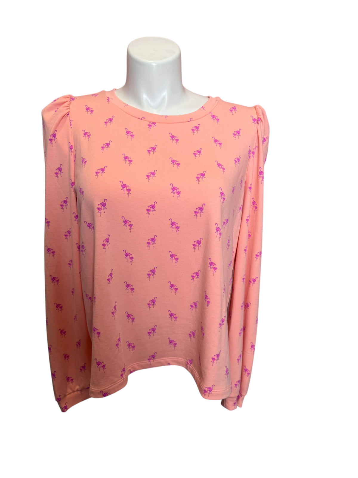 Lilly Pulitzer Jansen Long Sleeve Sweatshirt Peach Hyacinth Me & My Minnie - Size XL