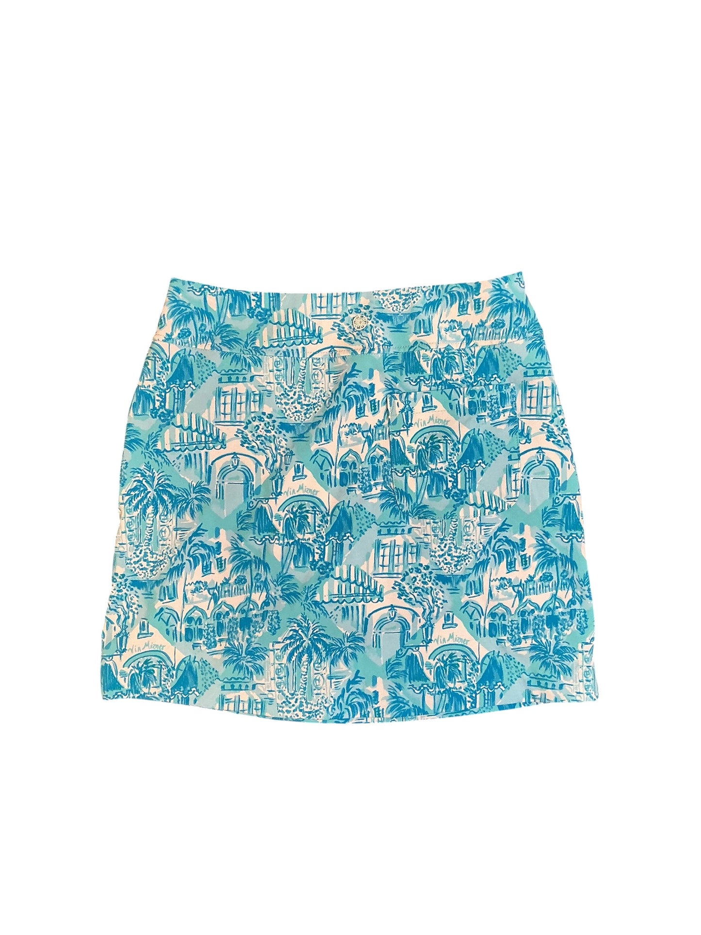 Lilly Pulitzer Monica Scallop Skort Amalfi Blue Sunny State of Mind - Size 2