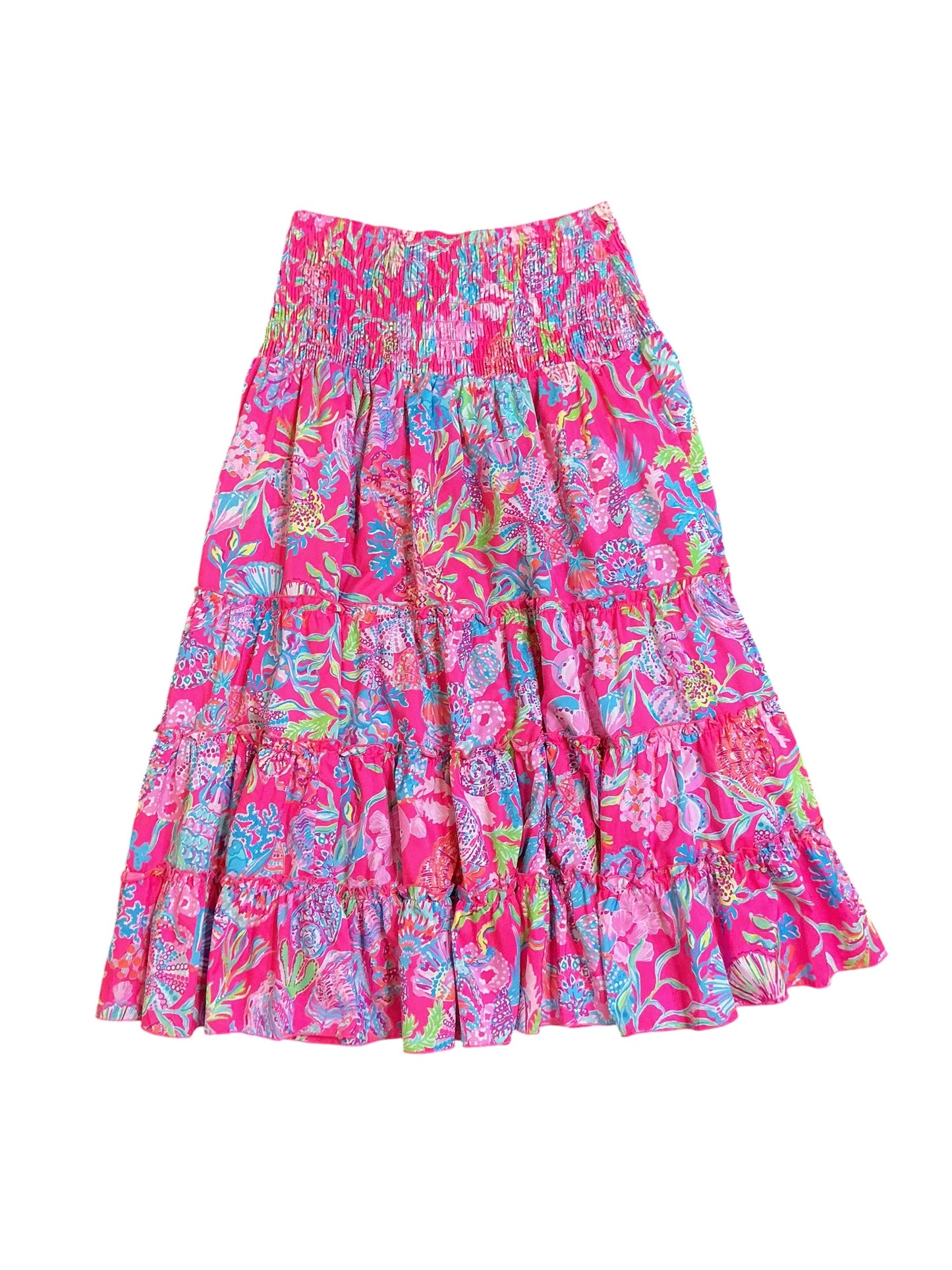 Lilly Pulitzer Deavan Midi Skirt Shell Me Something Good - Size XS