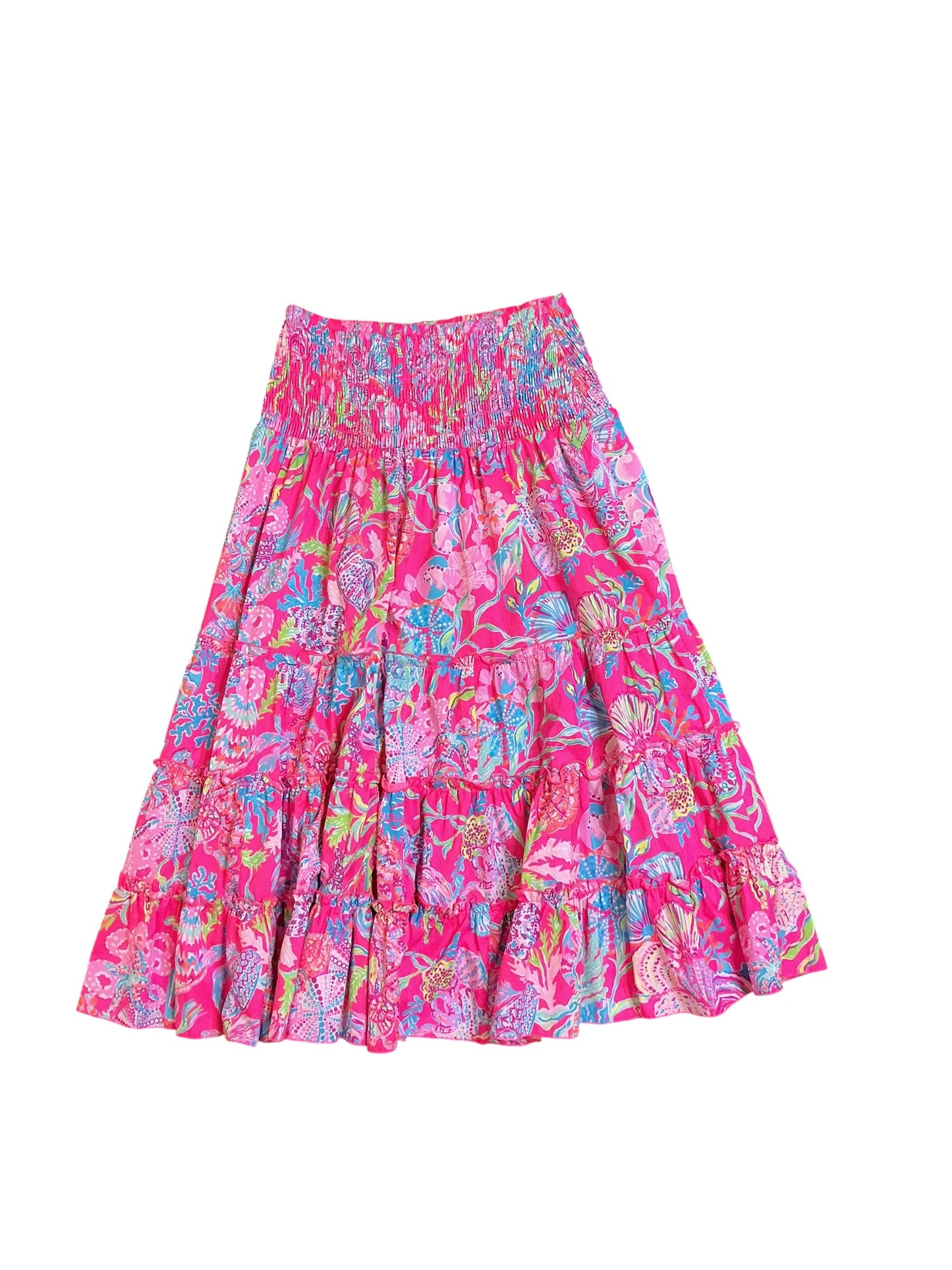 Lilly Pulitzer Deavan Midi Skirt Shell Me Something Good - Size XS