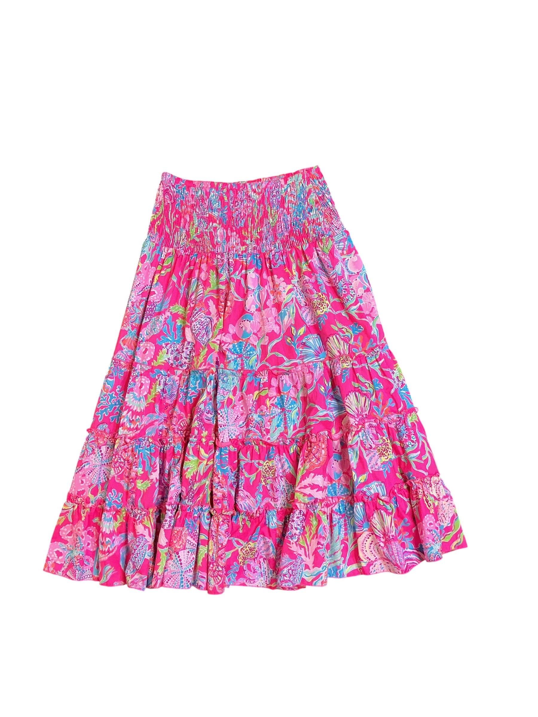 Lilly Pulitzer Deavan Midi Skirt Shell Me Something Good - Size XS