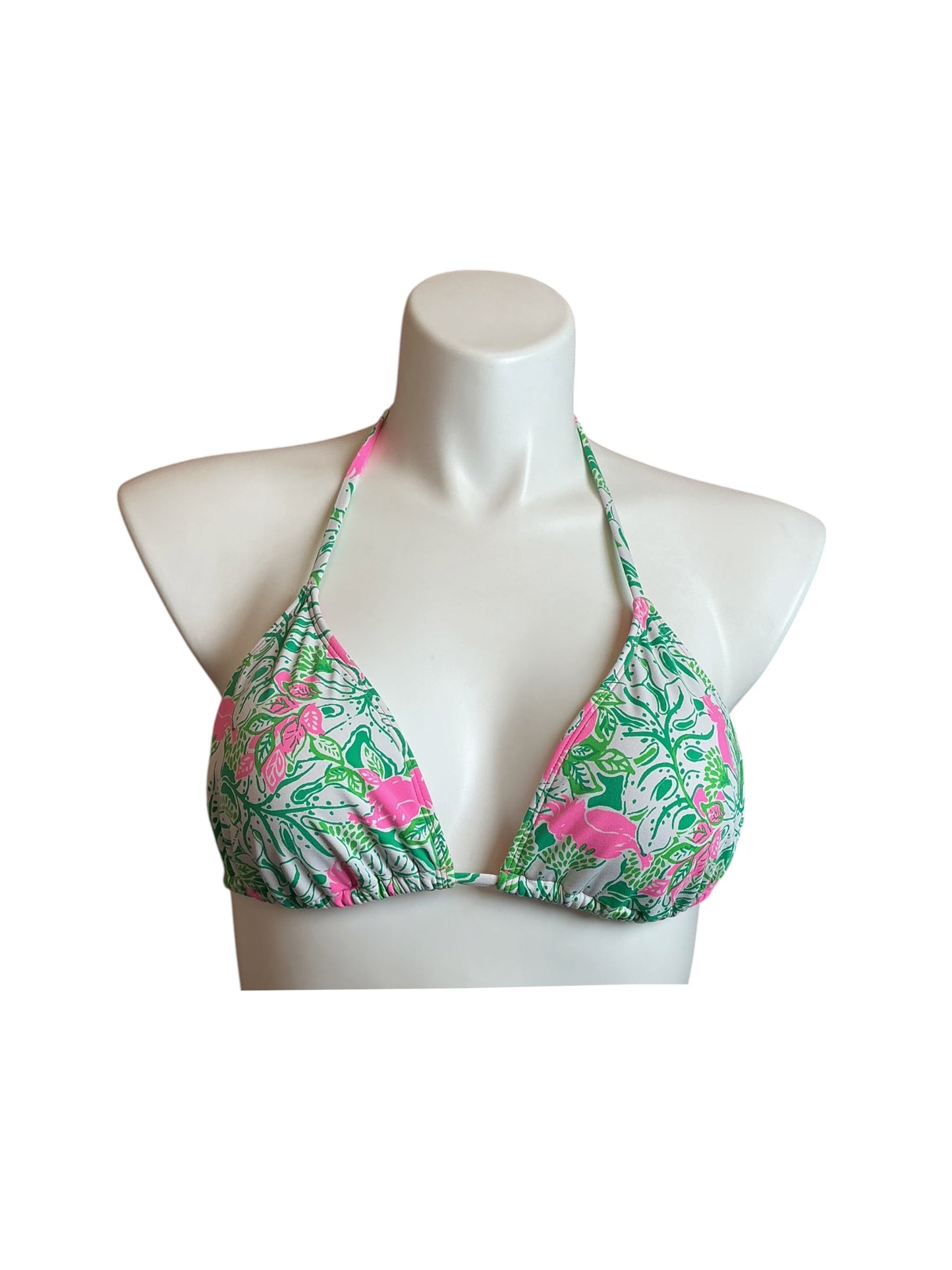 Lilly Pulitzer Bikini Top Botanical Green Just Wing It - Size 12