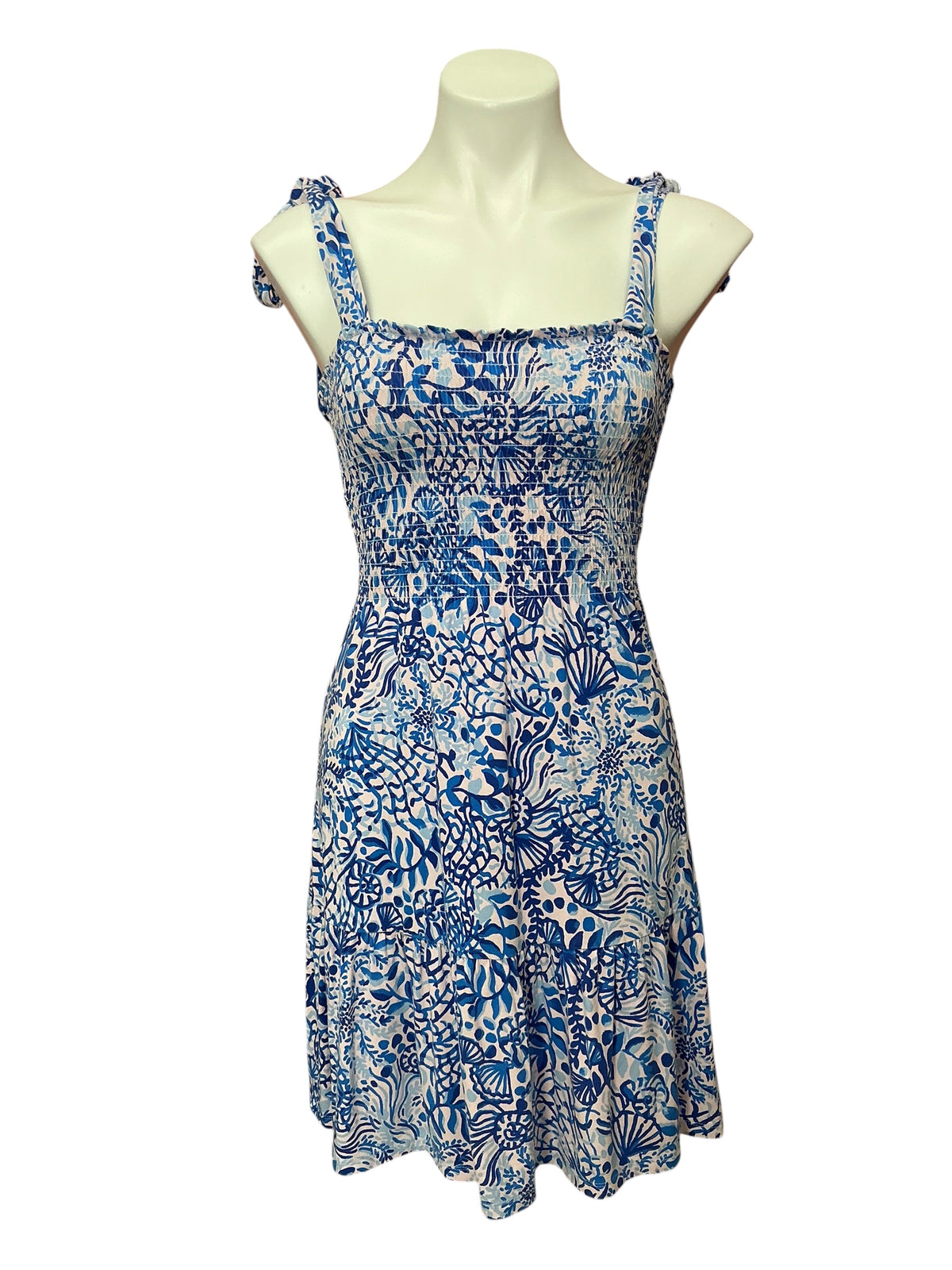Lilly Pulitzer Kailua Smocked Dress High Tides Good Vibes - Size XS