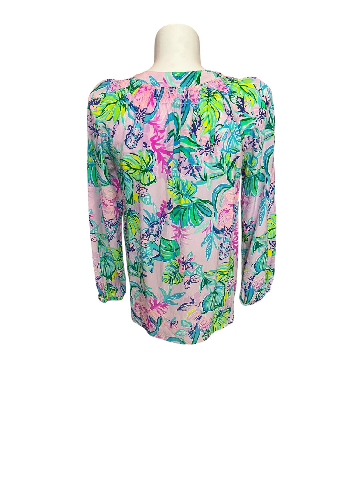 Lilly Pulitzer Elsa Silk Top Mermaid in the Shade - Size Lilly