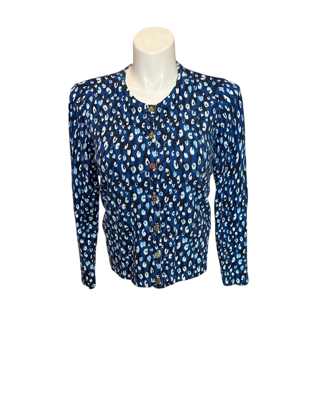 Lilly Pulitzer Fairley Cardigan Starlight Navy You're An Animal - Size XL