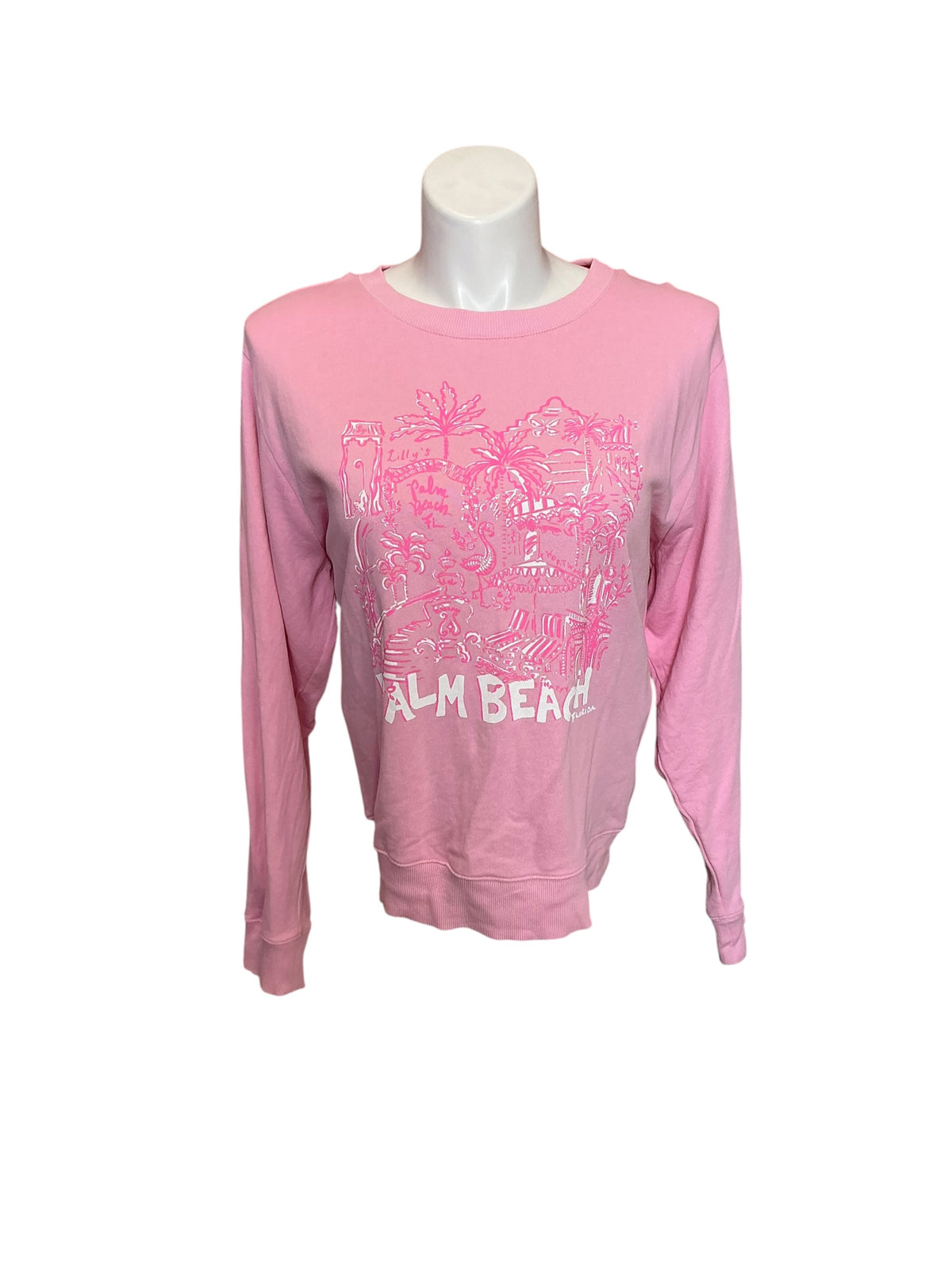 Lilly Pulitzer Ballad Long Sleeve Sweatshirt Conch Shell Pink - Size L