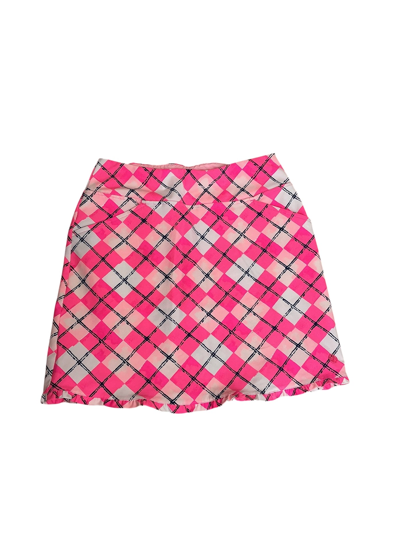 Lilly Pulitzer Fairway Performance Skort Pink Tropics Glow & Flow Argyle  - Size 00