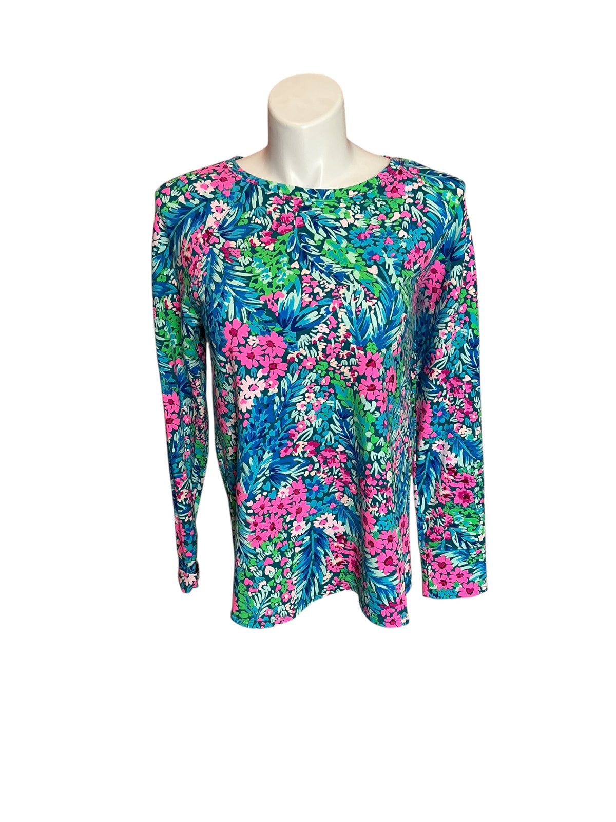 Lilly Pulitzer Luxletic Blythe Pullover Top Tiny Garden - Size XL