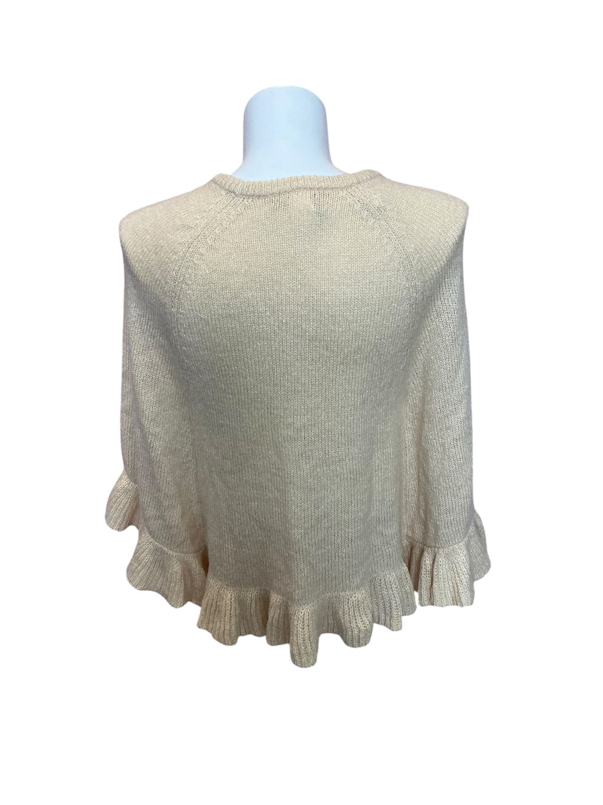 Lilly Pulitzer Corabella Poncho Sweater Sand Bar Gold - Size XS