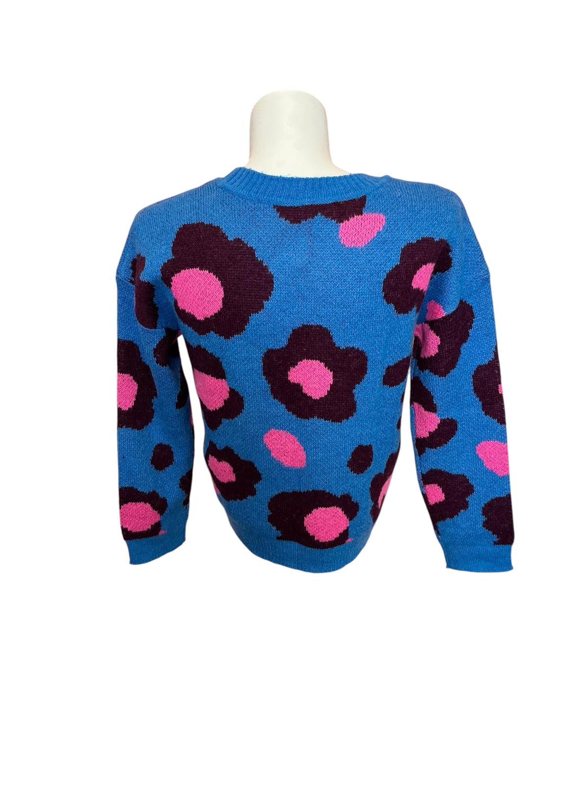 Lilly Pulitzer Ferrara Sweater Blue Flare Growl and Prowl Jacquard - Size L