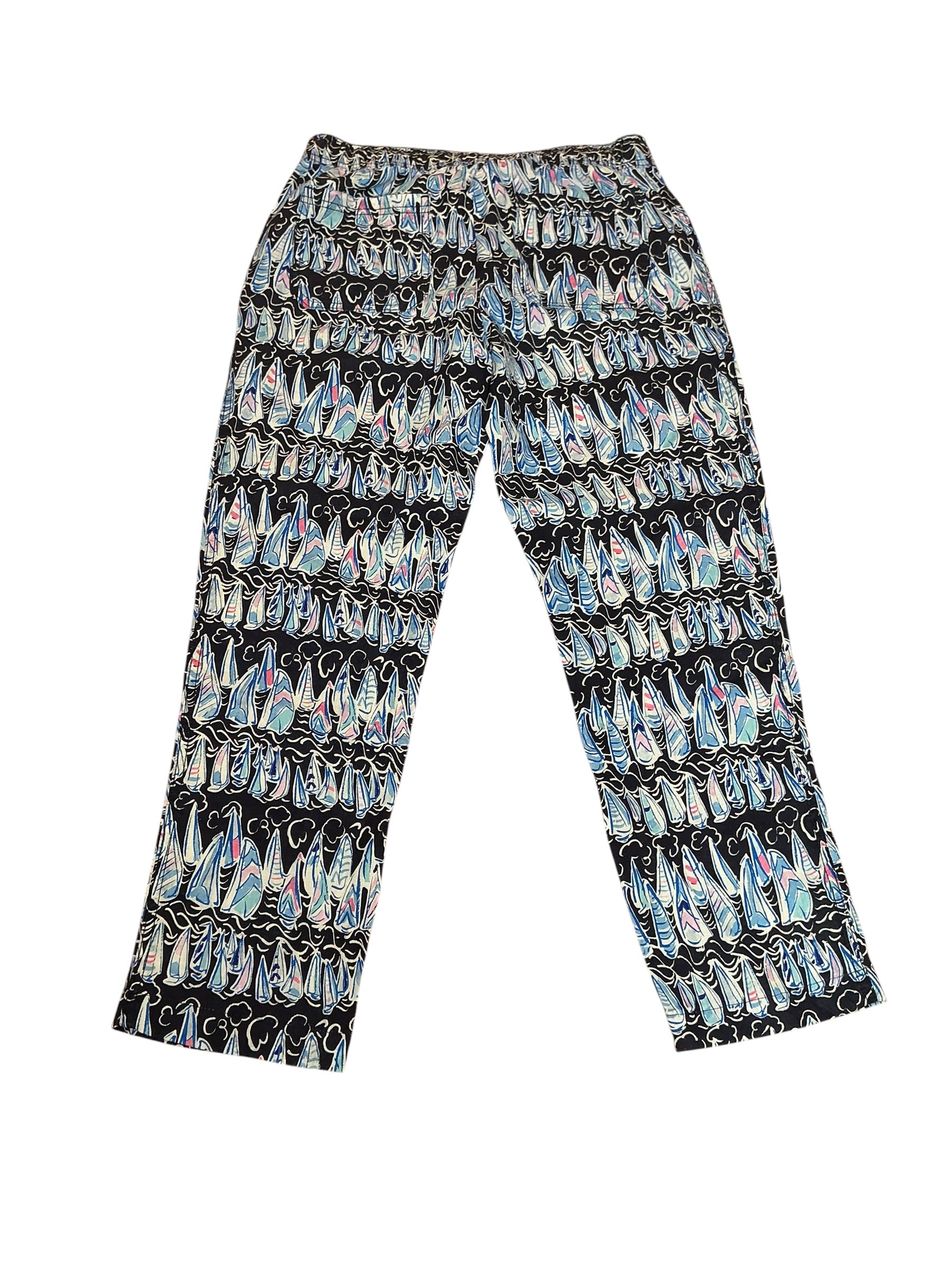 Lilly Pulitzer Linen Pants Low Tide Navy Sails and Stripes - Size S